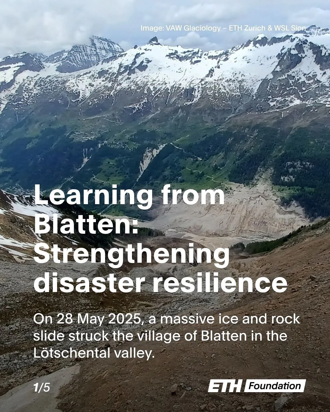Learning from Blatten: Following the devastating ice and rock avalanche that struck Blatten (VS) in May 2025, researchers at @dbaug.ethz are investigating how such events unfold, and how mountain communities can be better protected in the future. Led