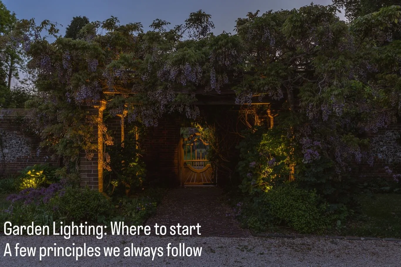 With the lighter evenings approaching, we&rsquo;re often asked where to start with garden lighting. 
My advice is always to treat it as part of the internal lighting scheme and not as a separate exercise. This will create a much more coherent finishe