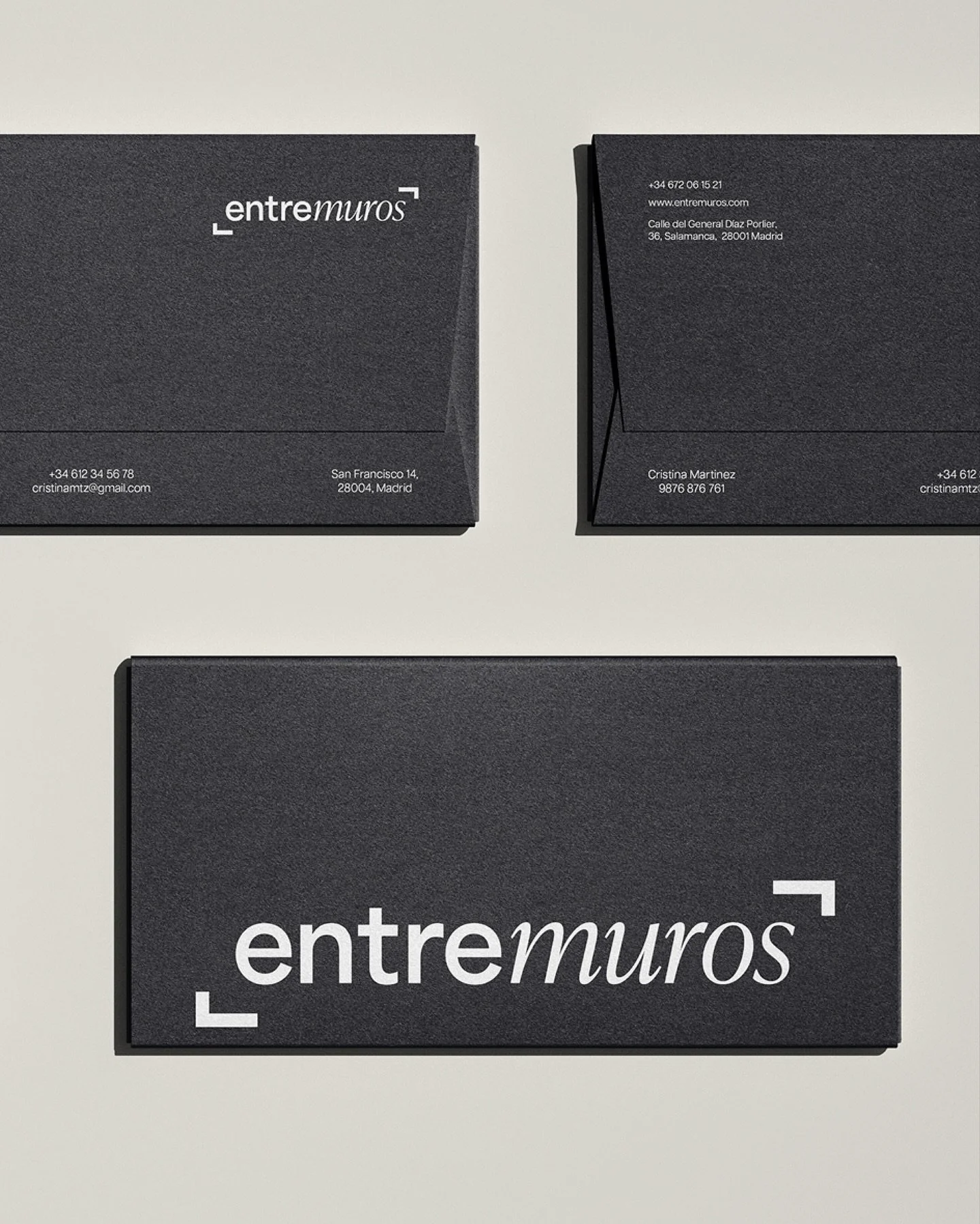 Hemos hecho el rebranding de @entremuros.realestate !! Una empresa en el sector del Real Estate en Madrid. Busc&aacute;bamos una identidad elegante, moderna y atemporal. Qu&eacute; os parece?👀