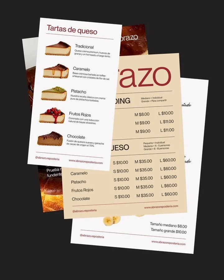 M&aacute;s cositas del branding para @abrazopostres 🫶🏼✨