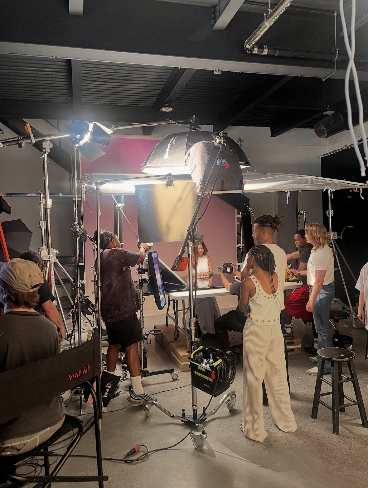 on set with Boom production inc. Luxury fashion casting agency in NYC, BTS for 2026 shoots!