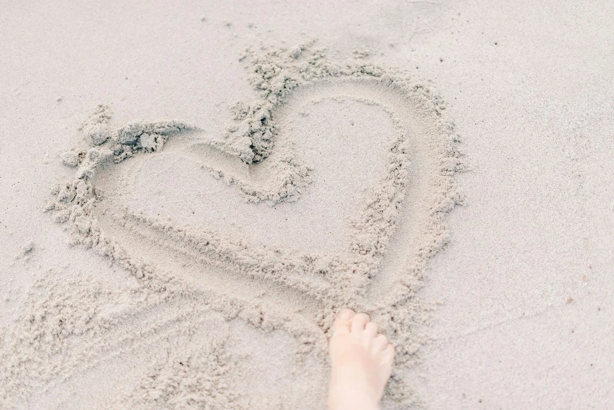 Heart in sand