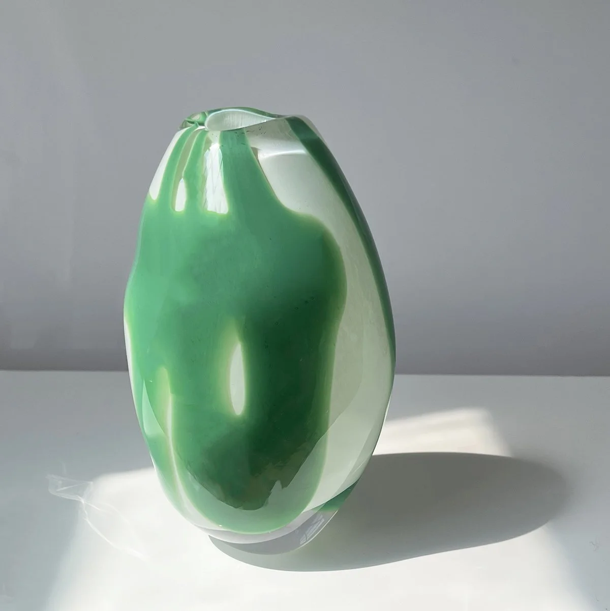 GREEN & WHITE Caligraphy Glass by Michèle Oberdieck 3.jpg