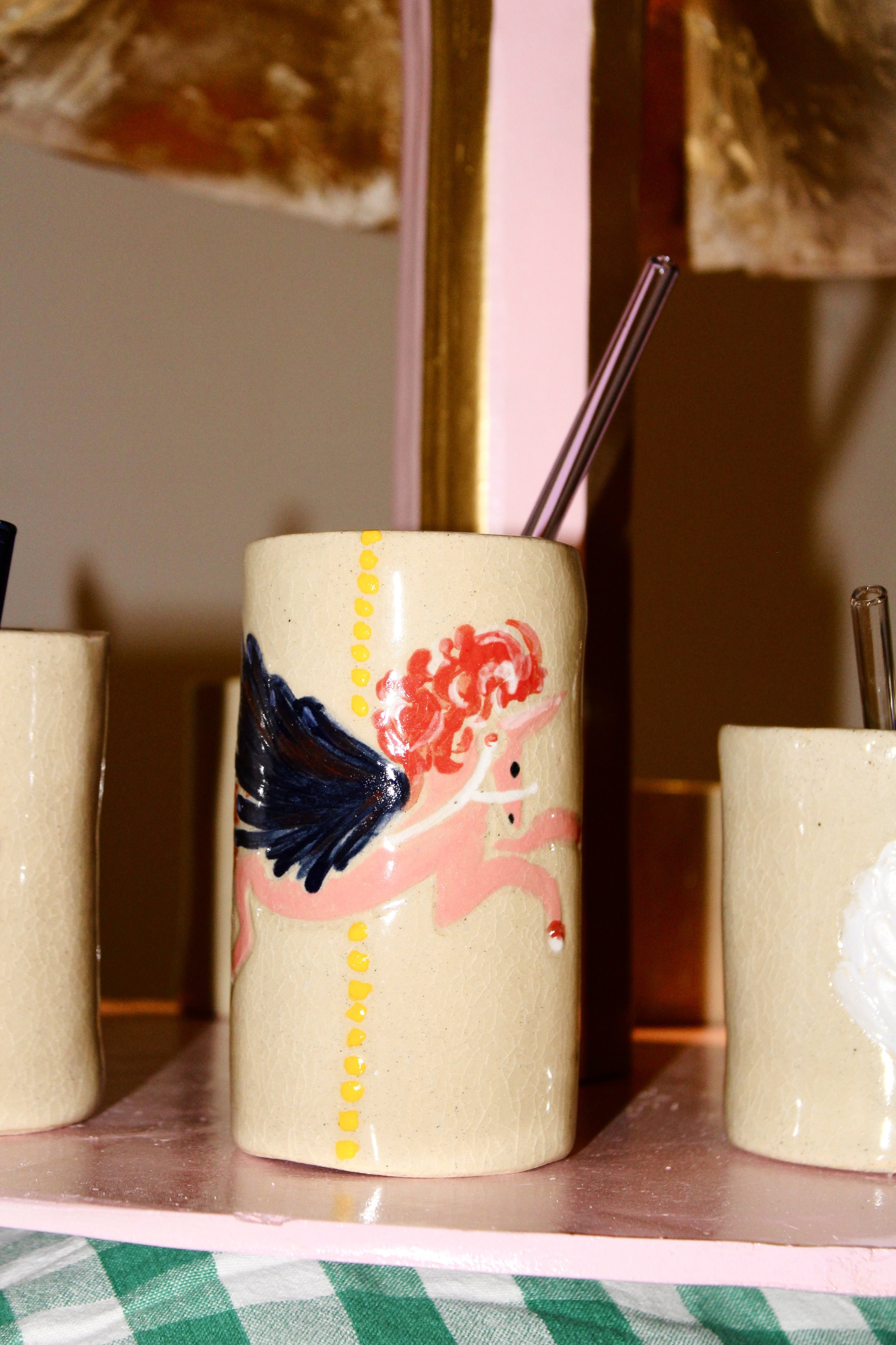 Carousel Cups (stoneware, borosilicate glass) 2025