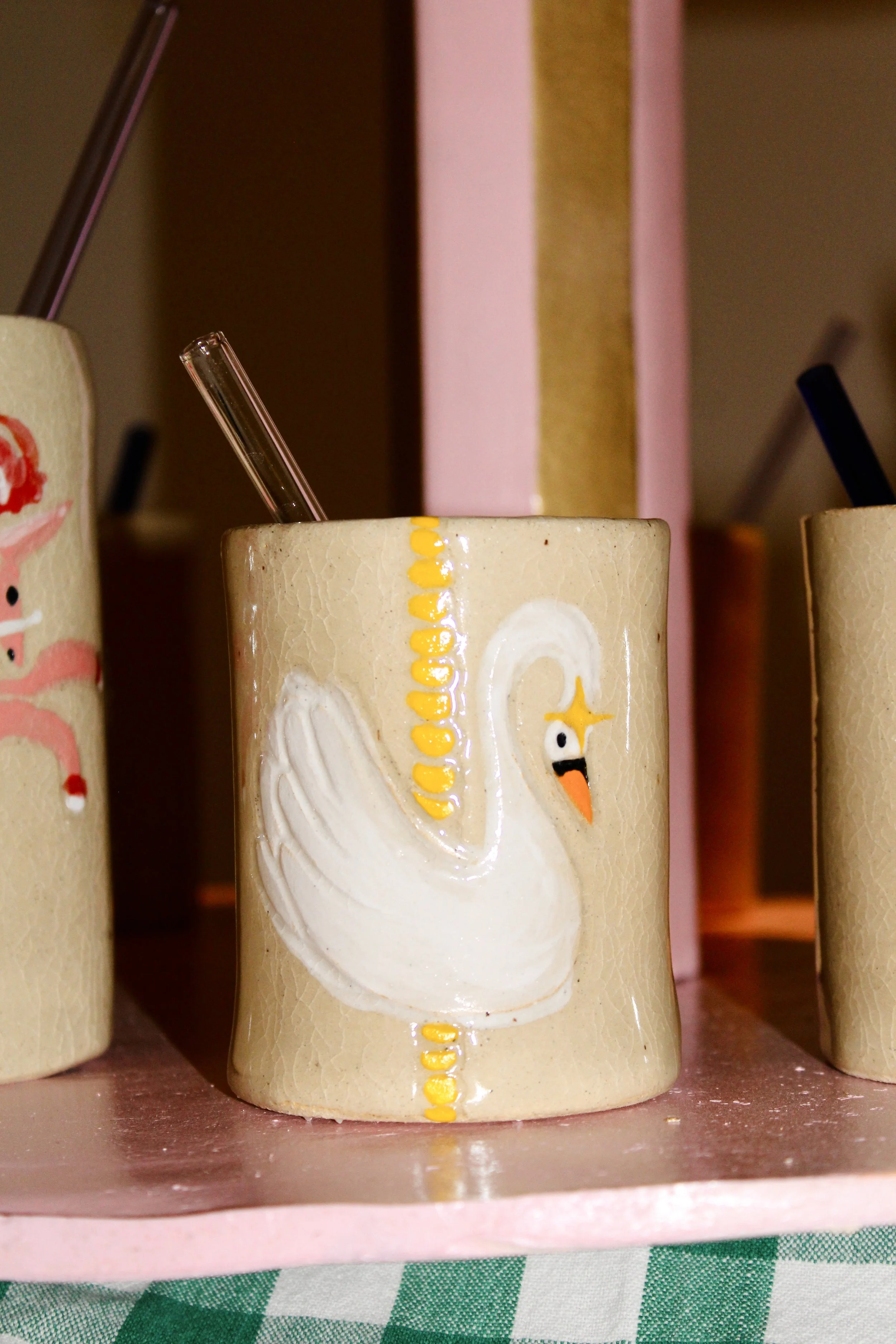 Carousel Cups (stoneware, borosilicate glass) 2025