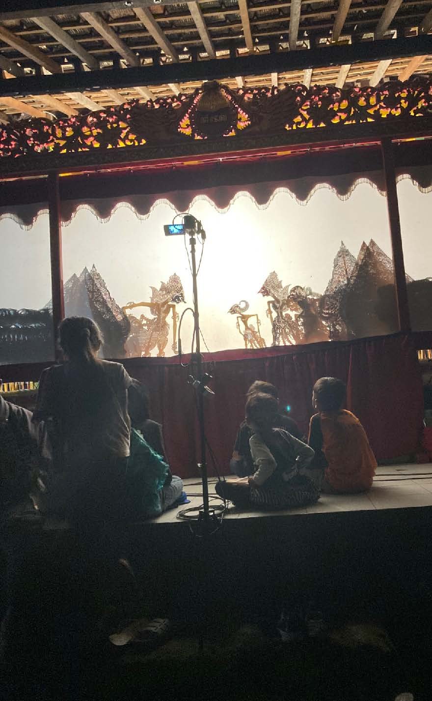 Wayang kulit from in front of the screen