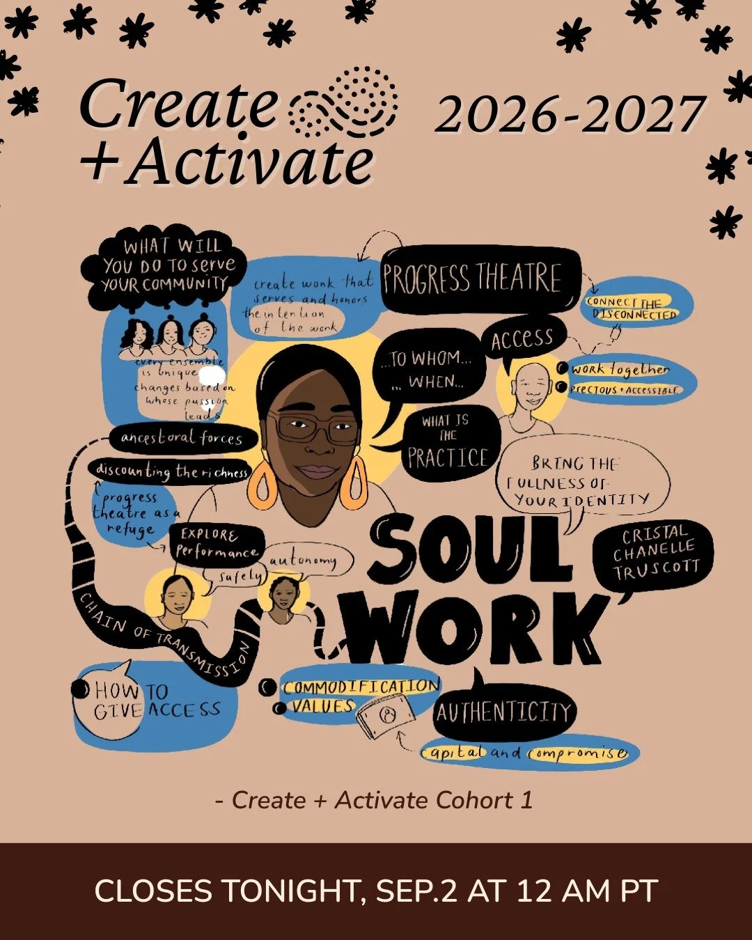 Submissions close today&mdash;Tuesday, Sept 2 at midnight PT (12:00 AM PT). This is your invitation to join a year-long circle created by and for BIPOC ensemble artists: a space to co-create, hold each other&rsquo;s work and wisdom, and practice belo