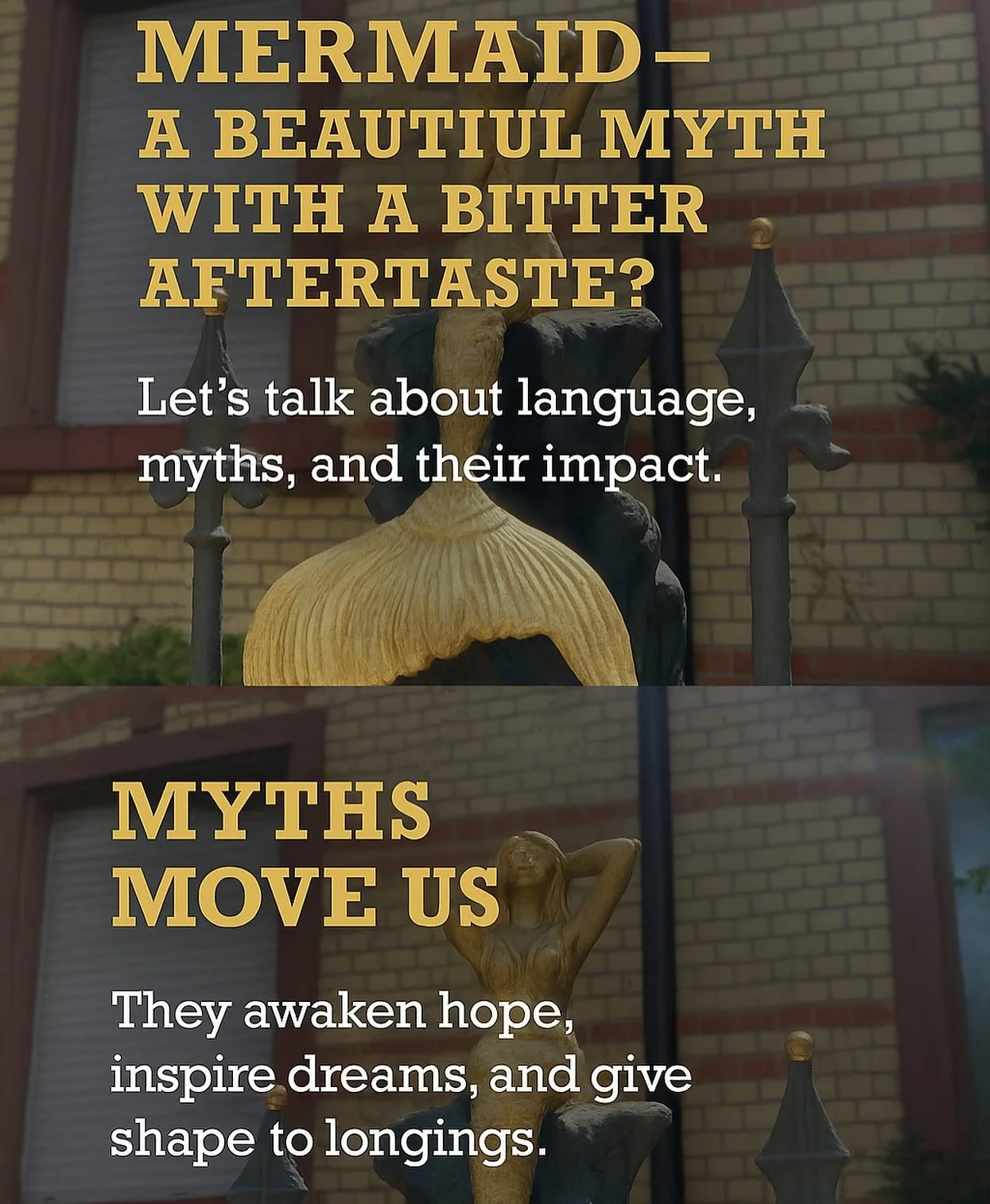 Mermaid &ndash; a beautiful myth with a bitter aftertaste? Let&rsquo;s talk about language, myths, and their impact.

📖 Myths move us. They awaken hope, inspire dreams, and give shape to longings. But some myths are double-edged &ndash; and can caus
