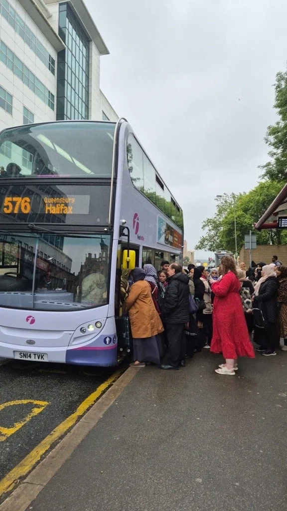 Go Green Goup getting onto a bus