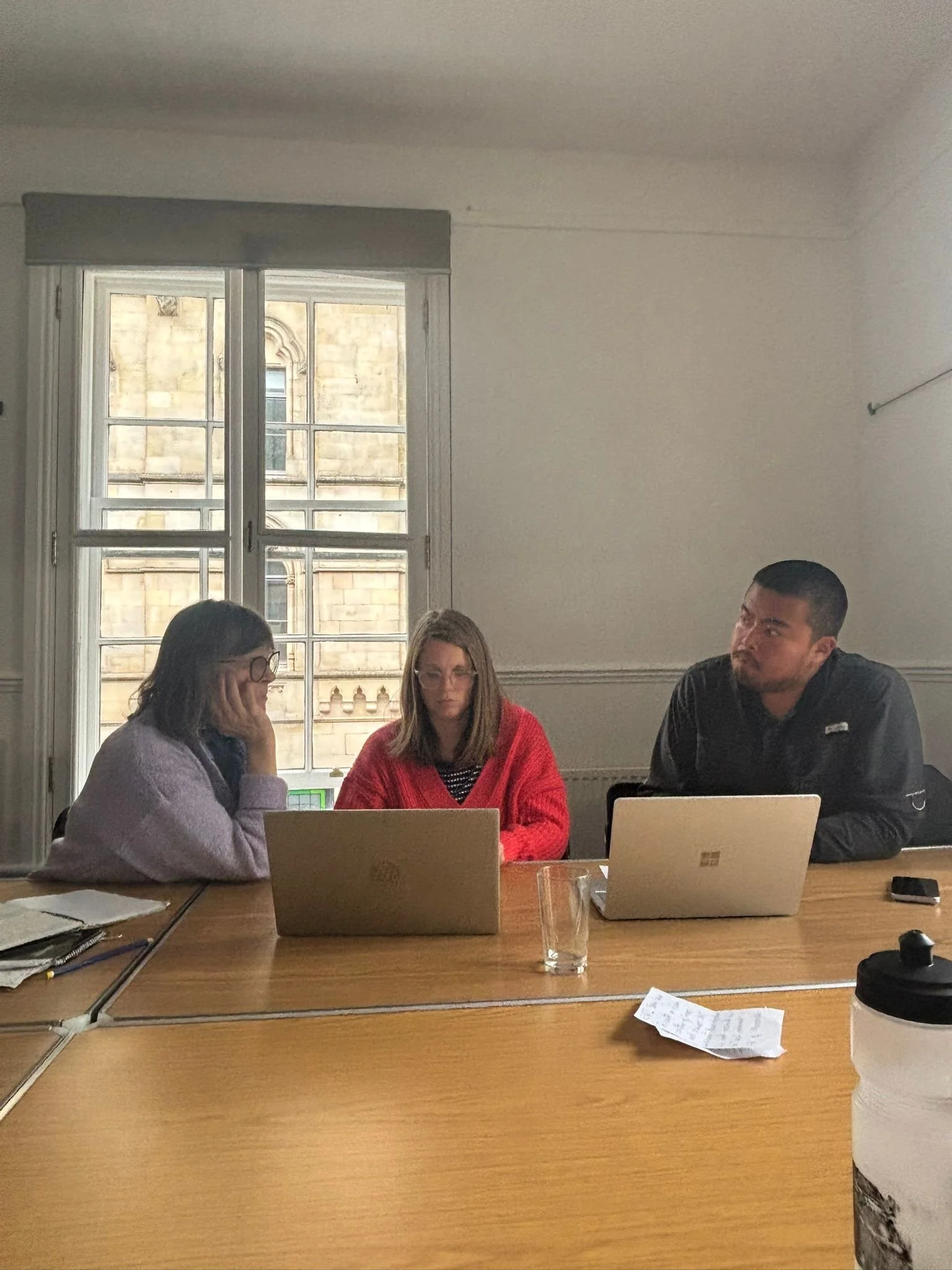 Steering Group meeting in progress, sub-group collaborate on a task