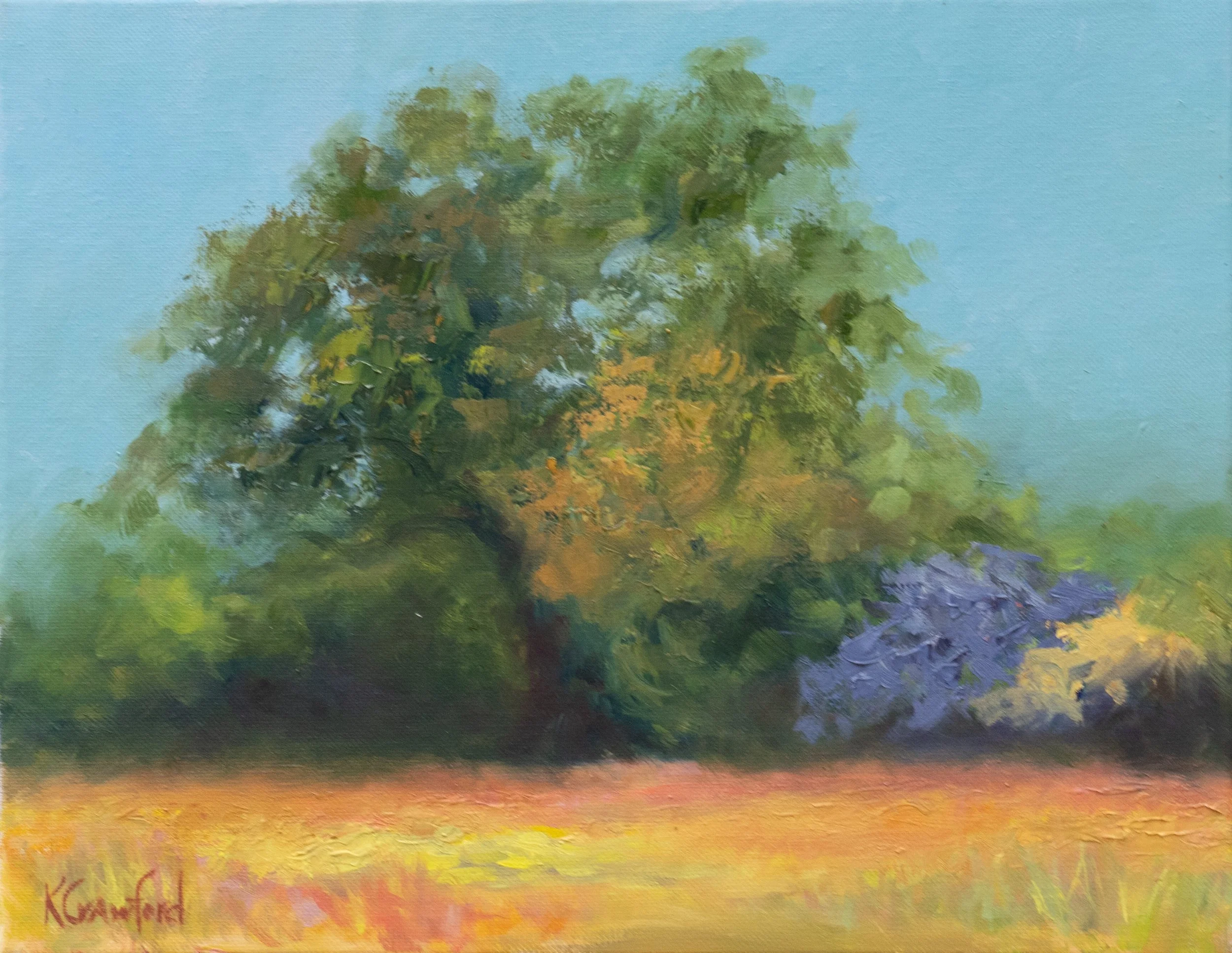 OAK AND LAVENDER | 11" x 14" | Oil on Canvas | $300.00