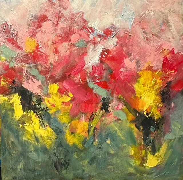 ABSTRACT FLORAL 1 | Acrylic on Canvas Board | 12" x 12" | $200 