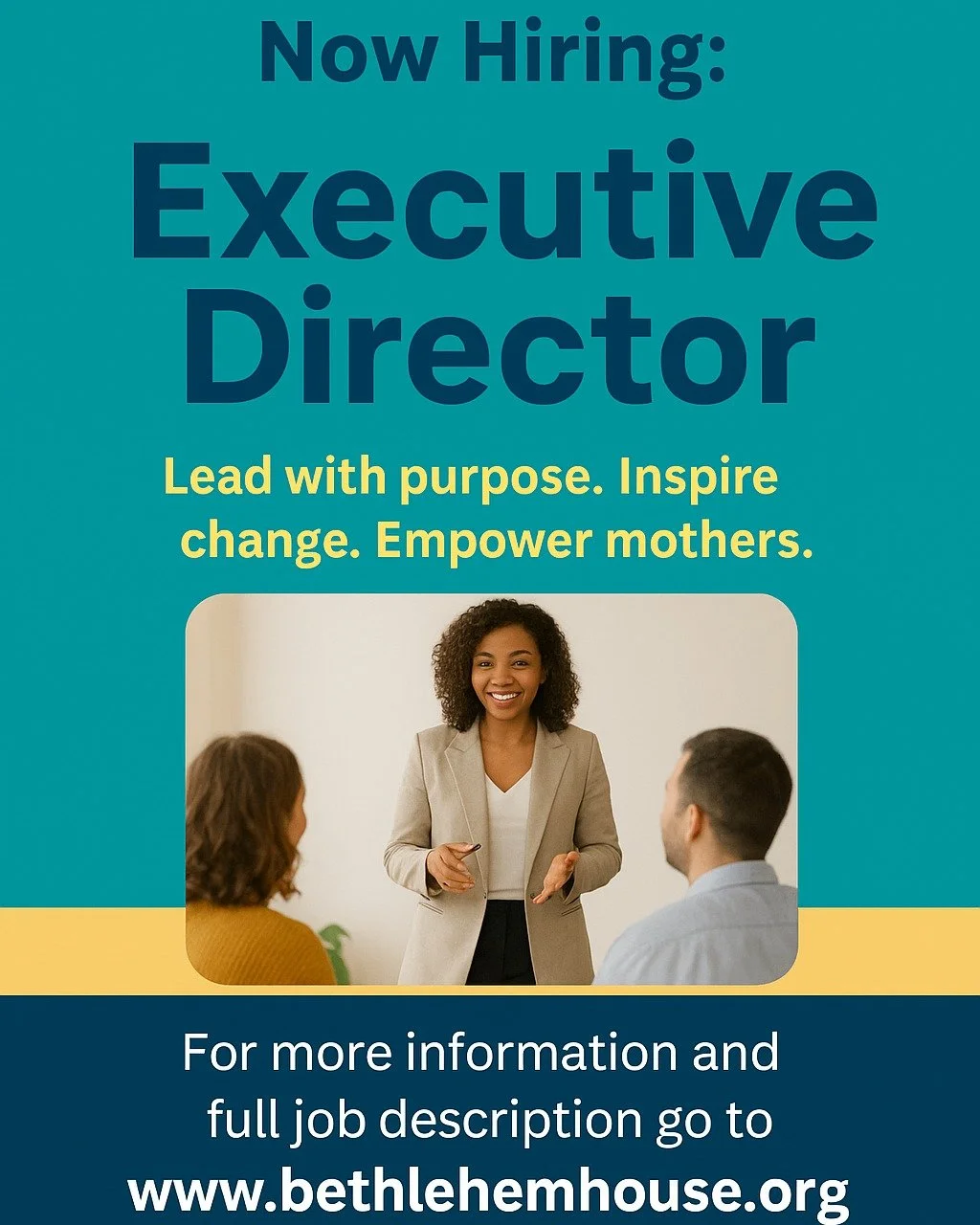 Bethlehem House is growing &mdash; and we&rsquo;re looking for a dynamic leader to guide our mission forward.

We&rsquo;re hiring a visionary✨Executive Director✨to lead strategic growth, fundraising, and community engagement for our maternity home pr
