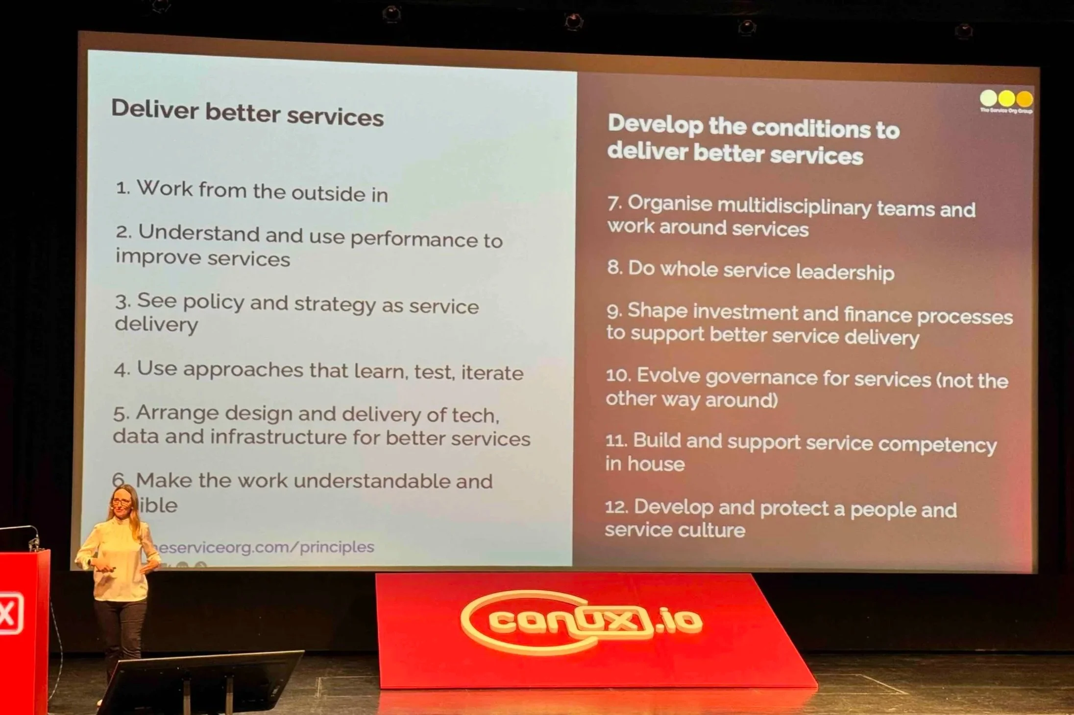 Principles for service orgs