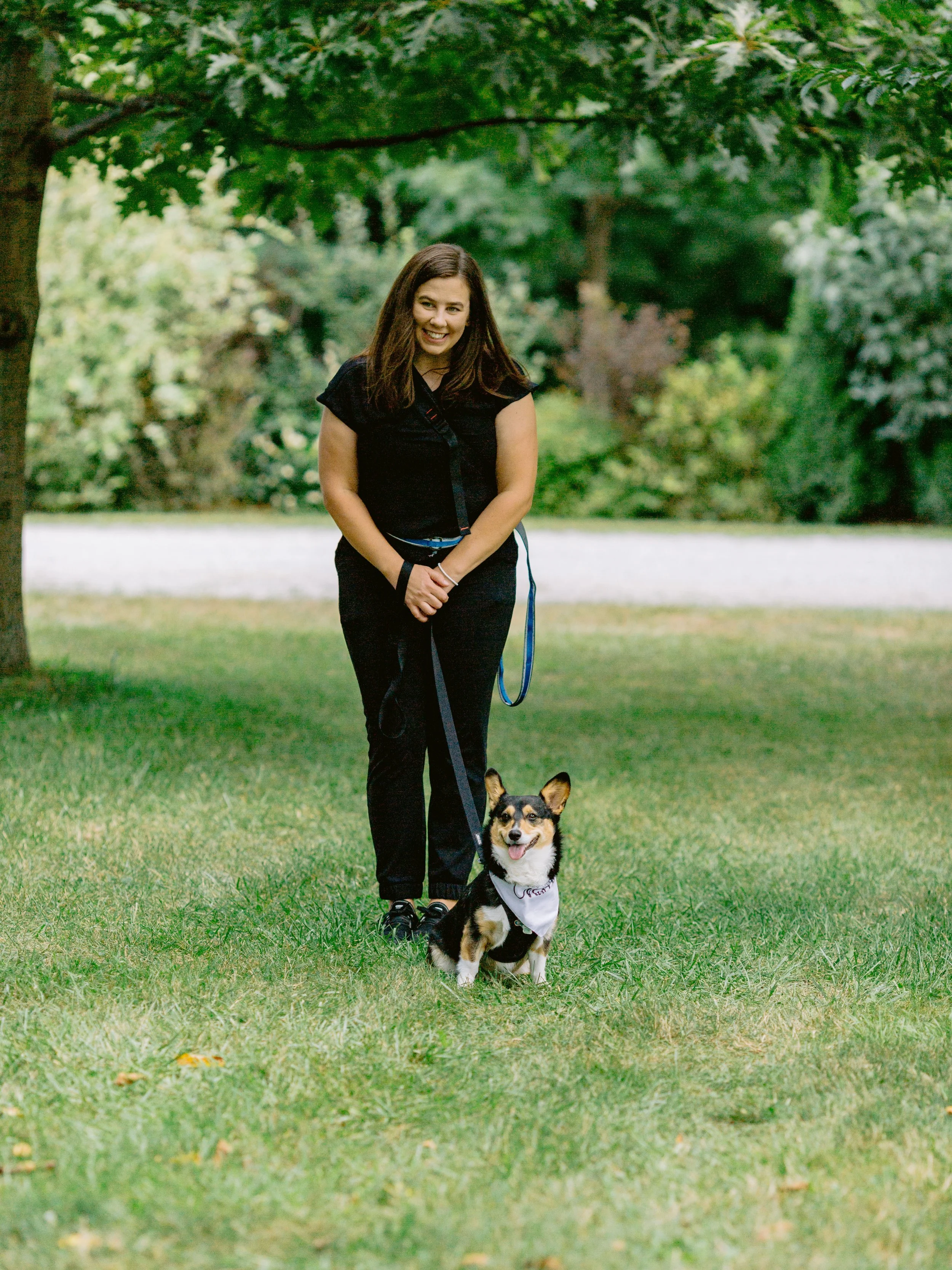 Ash Moore, founder of Black Dog Weddings, wedding dog attendant based in Ontario.