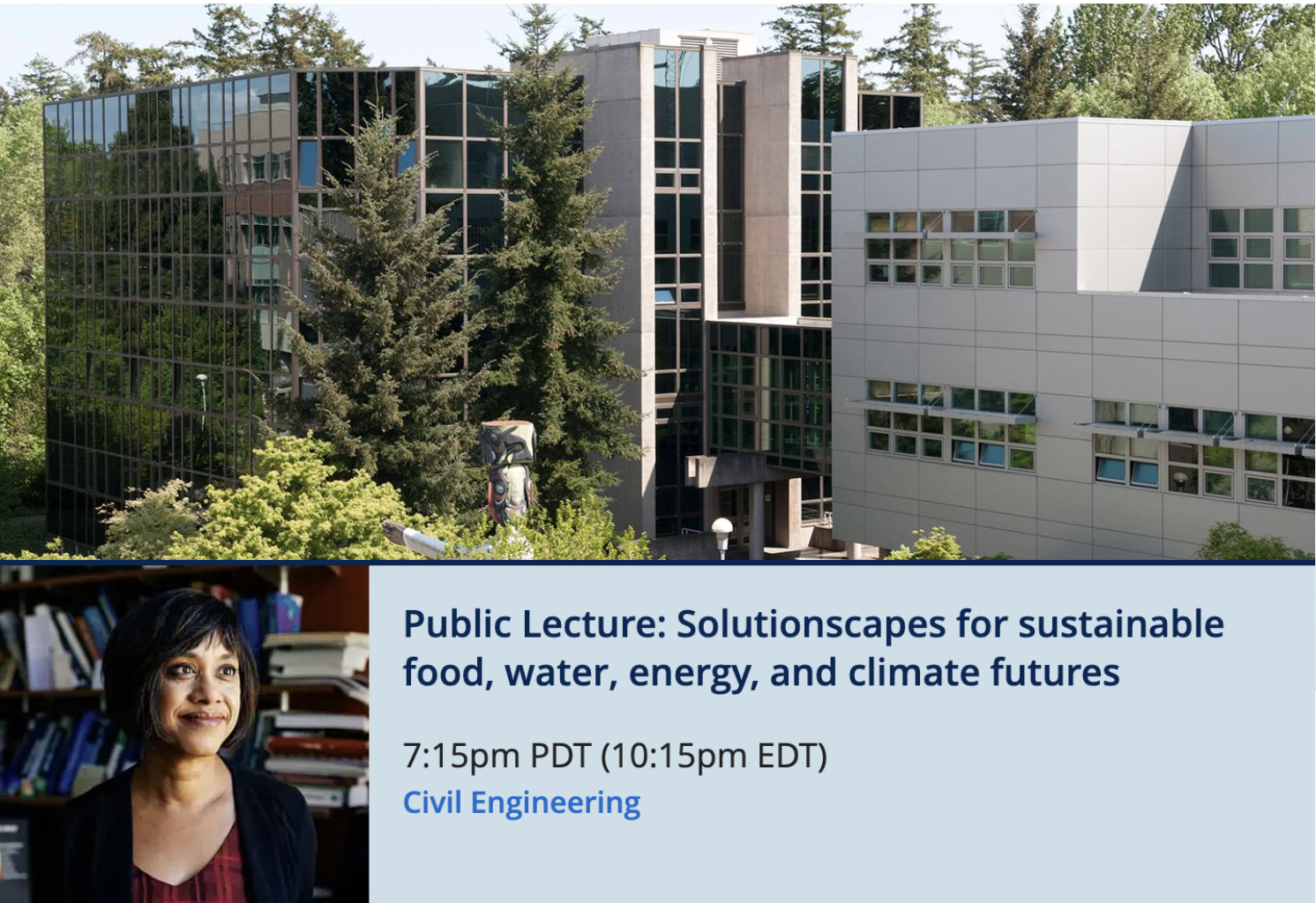 Public lecture by Dr. Nandita Basu highlights integrated pathways to water, food, and energy sustainability