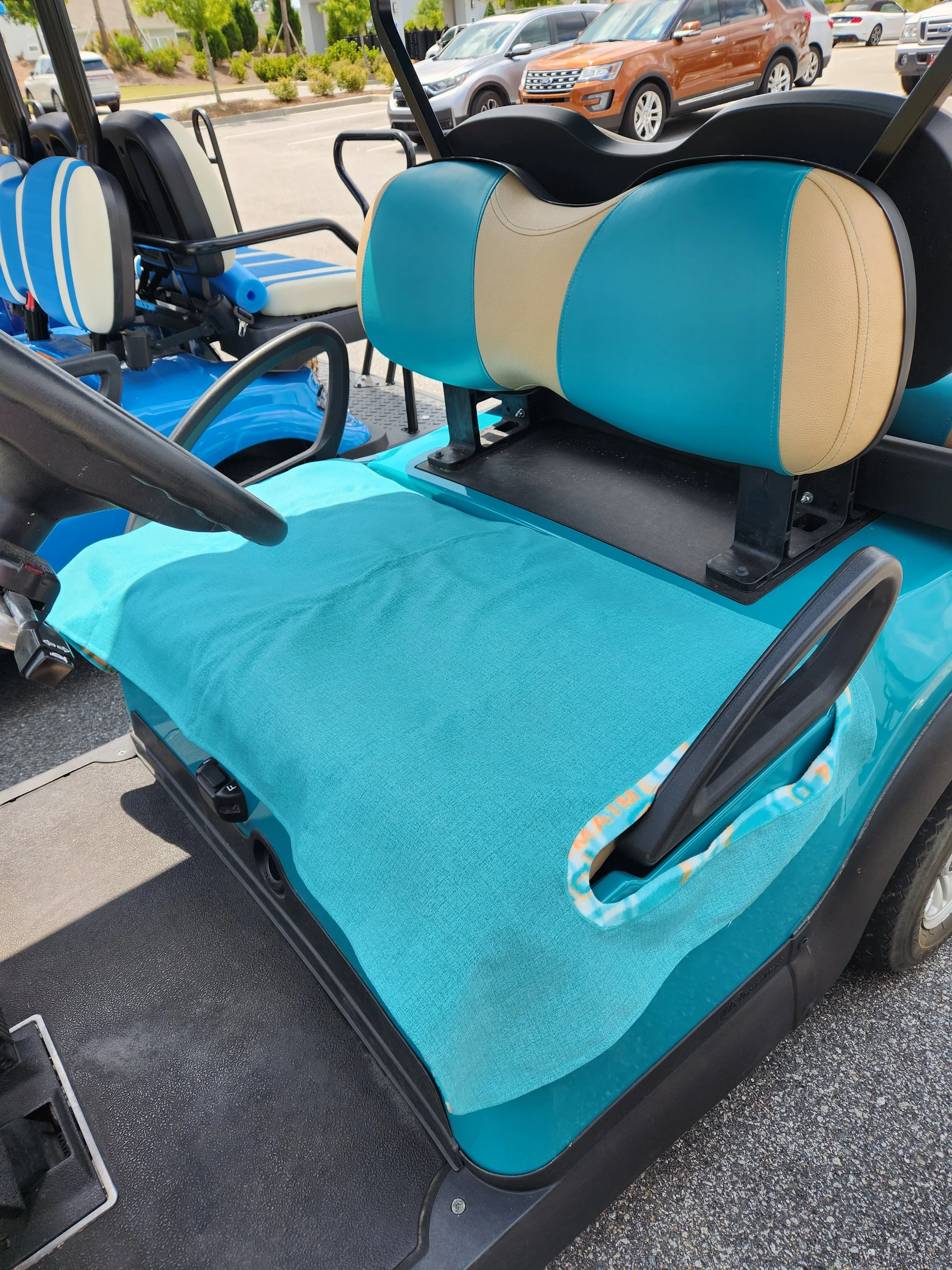 Miami Dolphins Custom Golf Cart Seat Cover — Custom Golf Cart Seat Covers