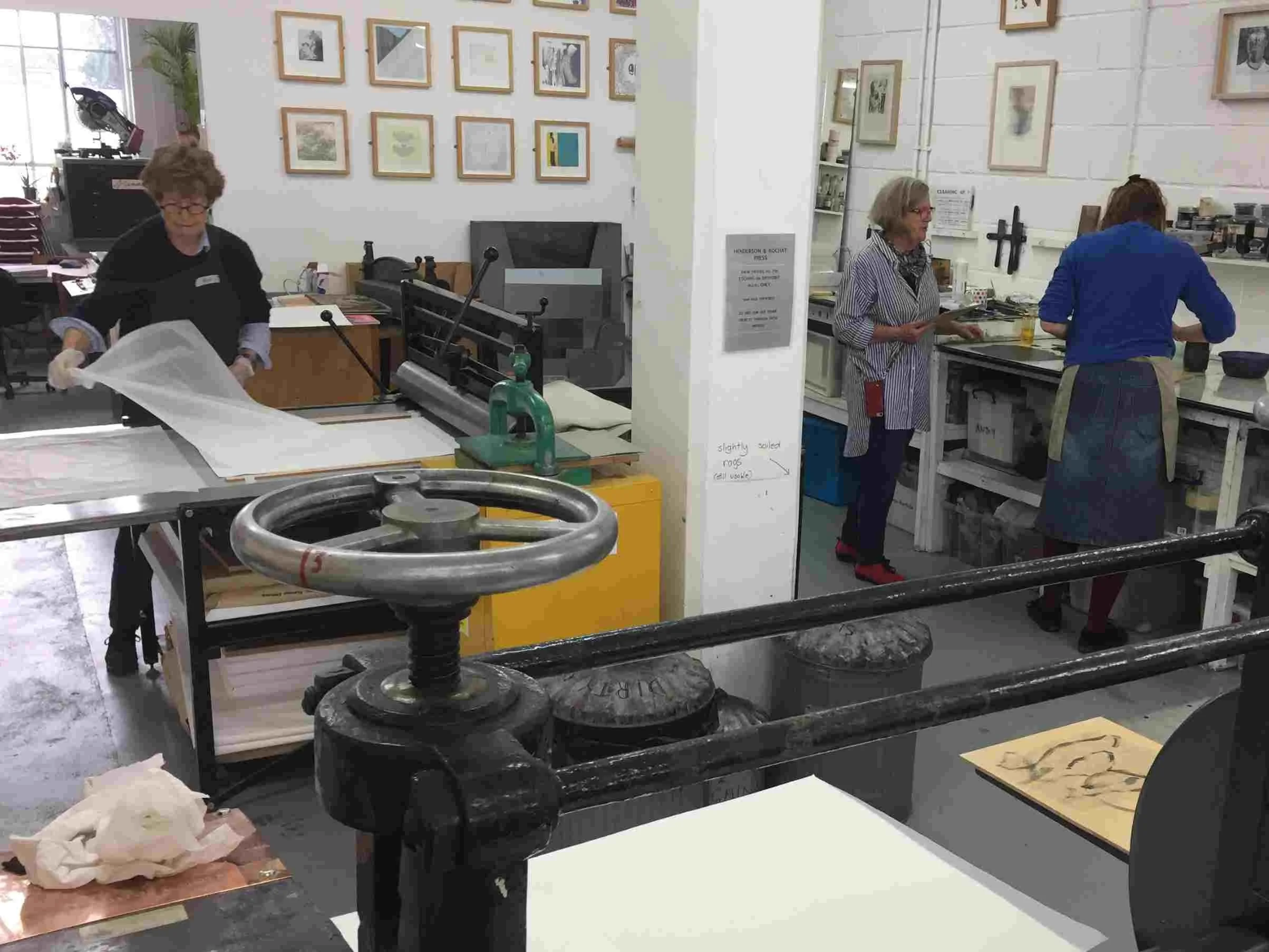 Students on a mokulito course at East London Printmakers