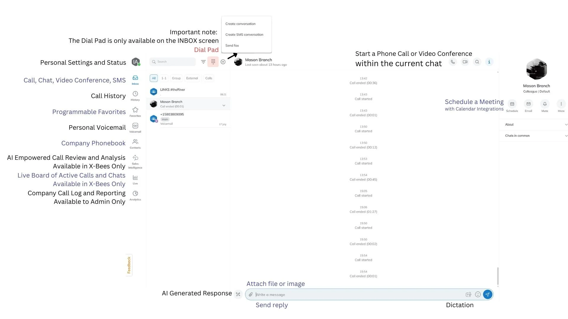 Screenshot of the Wildix Collaboration 7 UI