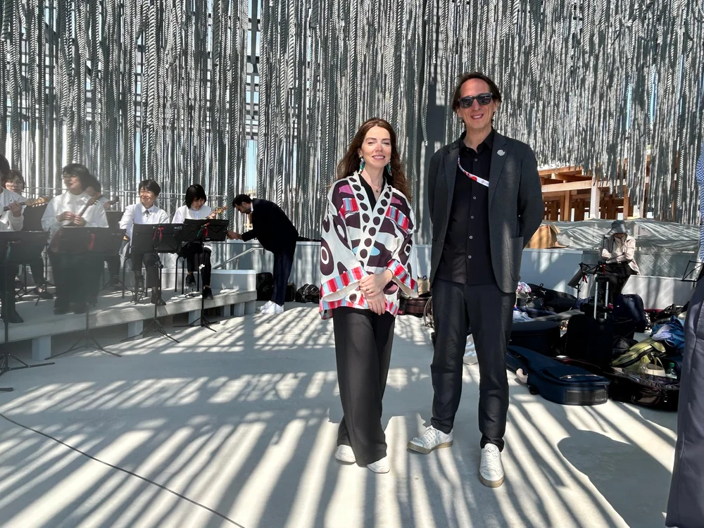 Ana with the Director of the Portuguese Pavilion, Bernardo Amaral Diretor