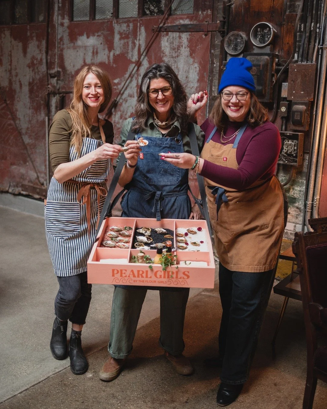 We've casually mentioned in passing, but here it is, in all its briny, beautiful glory: Pearl Girls {by the Flour Girls} 🦪💅🏼🪩

Pearl Girls is our mobile oyster bar with zero interest in standing still or being basic. Thoughtfully sourced oysters,