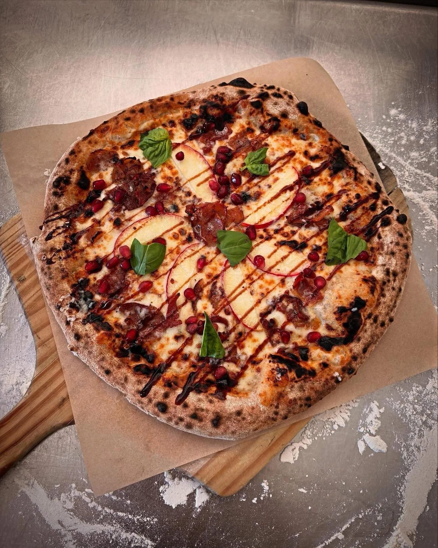 Last day for Boots with the Fur, pairs great with apple bottom jeans  or the reeboks with the straps. 

🍎 cream cheese heirloom apple butter base, Wisconsin mozzarella, nueskes pepper bacon, balsamic caramelized onions, wood roasted apple, fresh gra