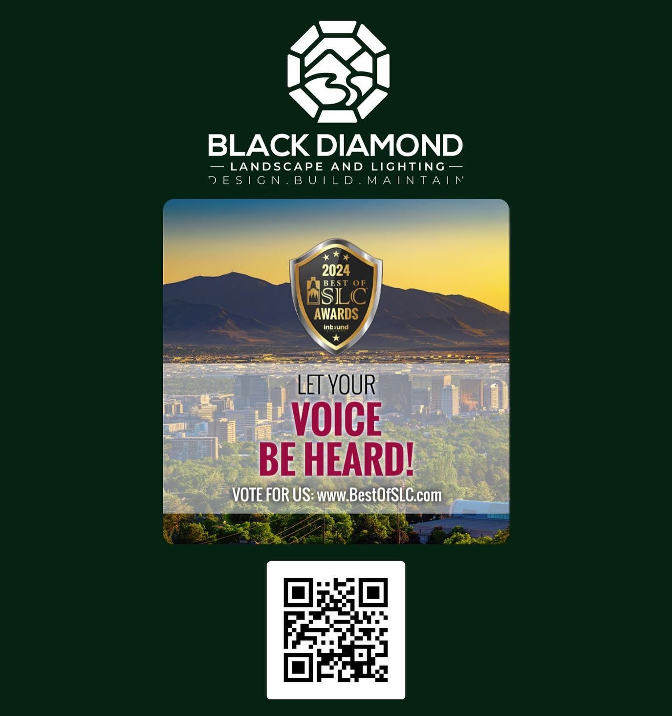 We are honored to be nominated as Best of SLC as Landscaper. WE NEED YOUR VOTES! Please vote for Black Diamond Landscape and Lighting for Landscaper!
#utahlandscaper #nomination #bestofslc2024 #bestofslc #landscaping #landscapedesign