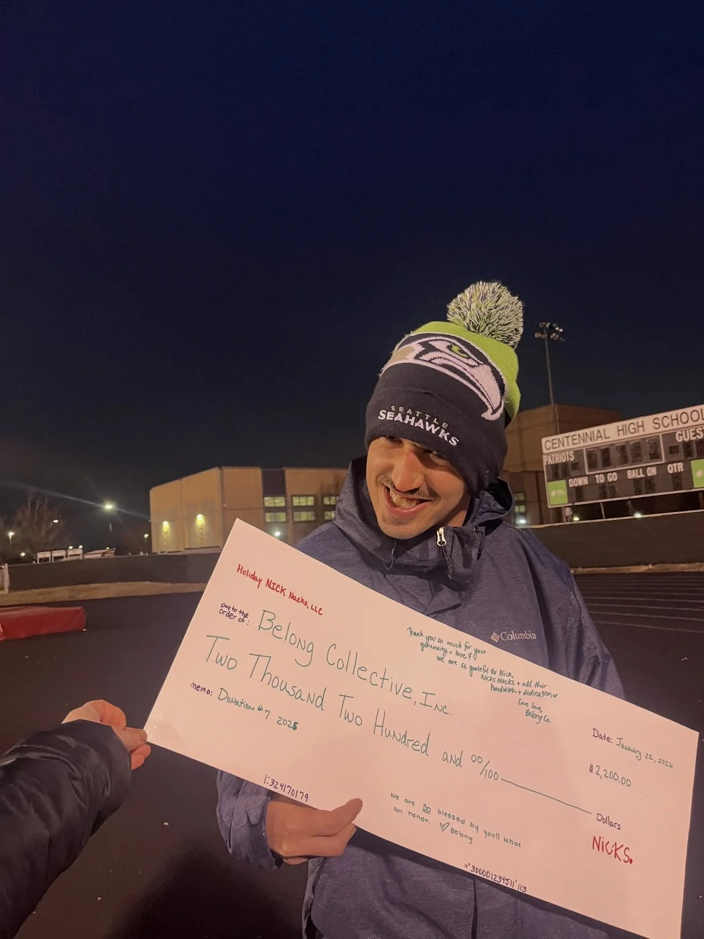 A huge thank you to @holidaynicknacks for your generous donation and hard-work!! It&rsquo;s only fitting that we use some of these funds to host Tacky Prom 2026 - see slide two to checkout Nick&rsquo;s sweet moves 🪩🕺🏻