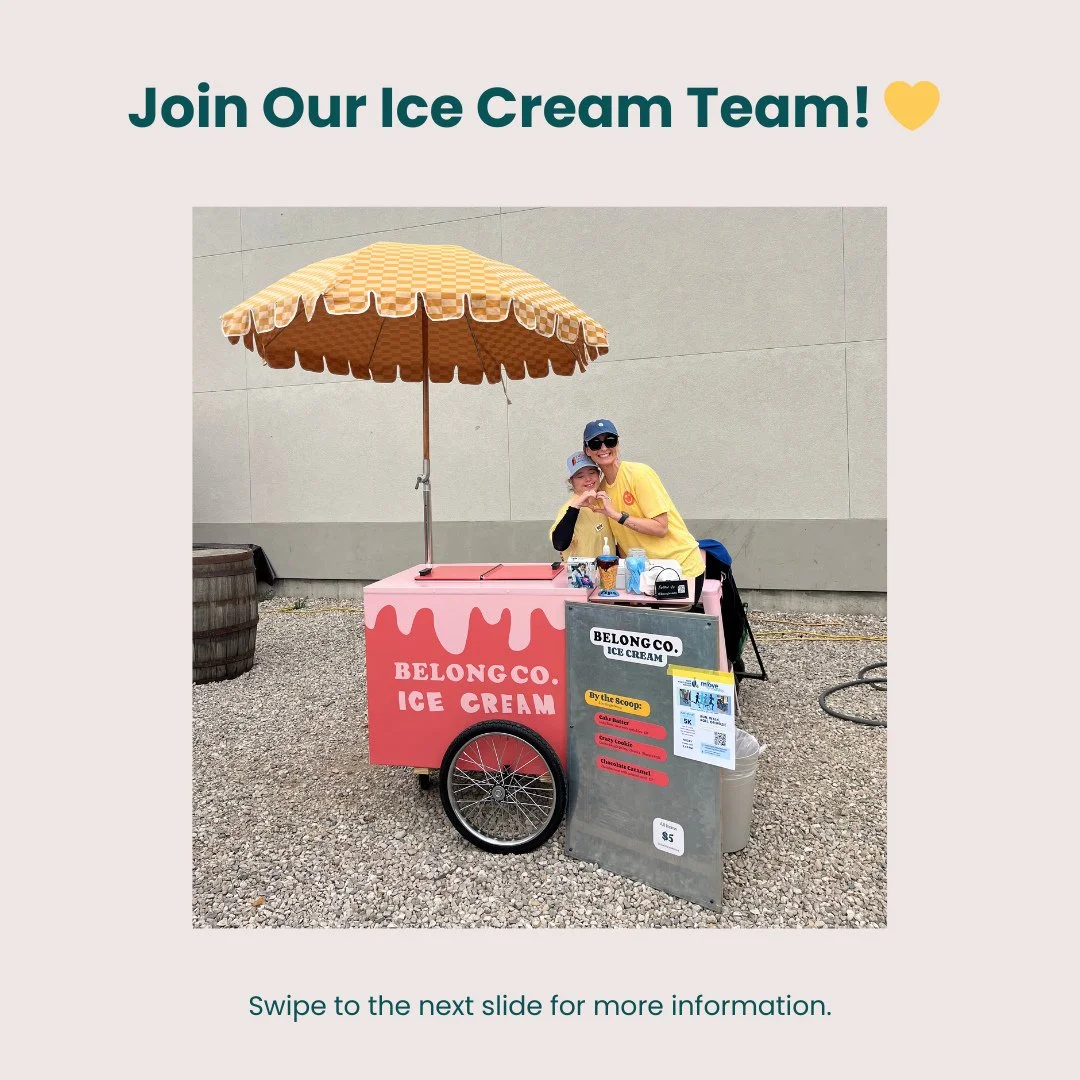 With some of our employees getting promoted or moving to Friday Coffee, we have a few slots for our Ice Cream Team!! Join this part-time seasonal team this summer, we'd love to have you! 💛⁠
⁠
More info at https://www.belongco.org/ice-cream-team !