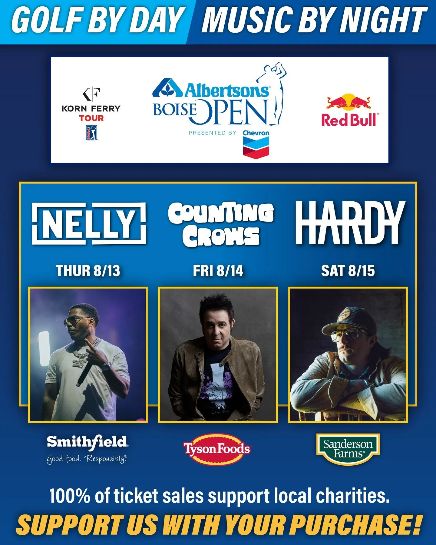 Today&rsquo;s the day! ⛳ Grab your Albertsons Open tickets through Belong Co. and make an impact&mdash;100% of ticket sales go directly toward supporting our mission right here in the Treasure Valley.⁠
⁠
This years concert line-up: ⁠
NELLY - Thursday