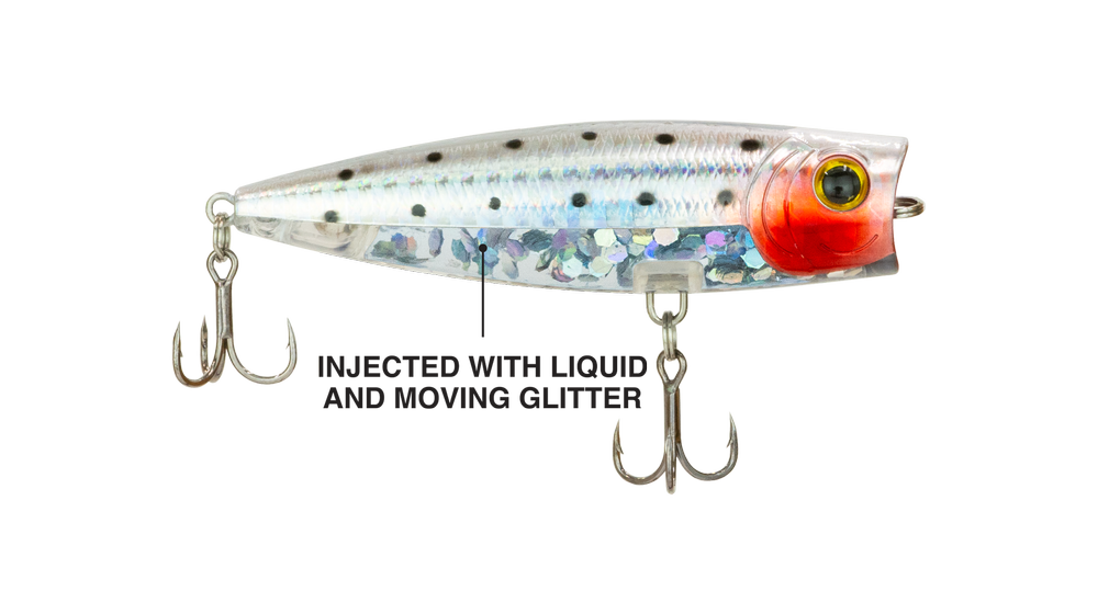 Silver Wounded 3 Popper — Glitter Lure