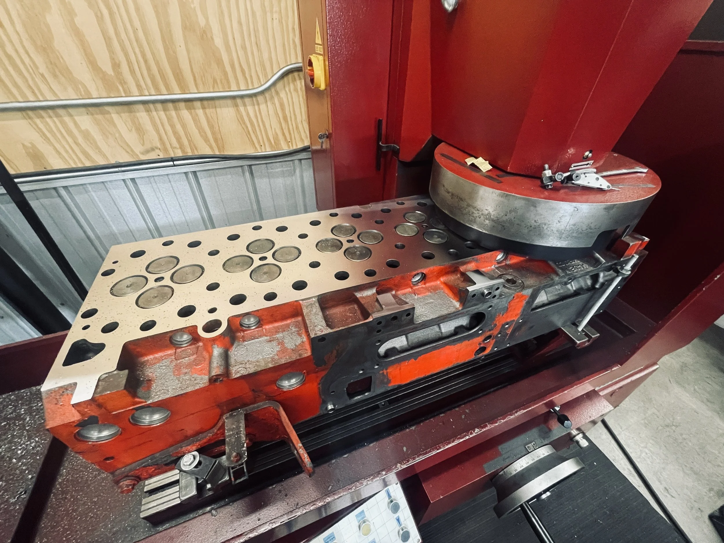 Cummins ISX DOHC dual overhead cam or SOHC single overhead cam surfacing final  pass of total remover .010"