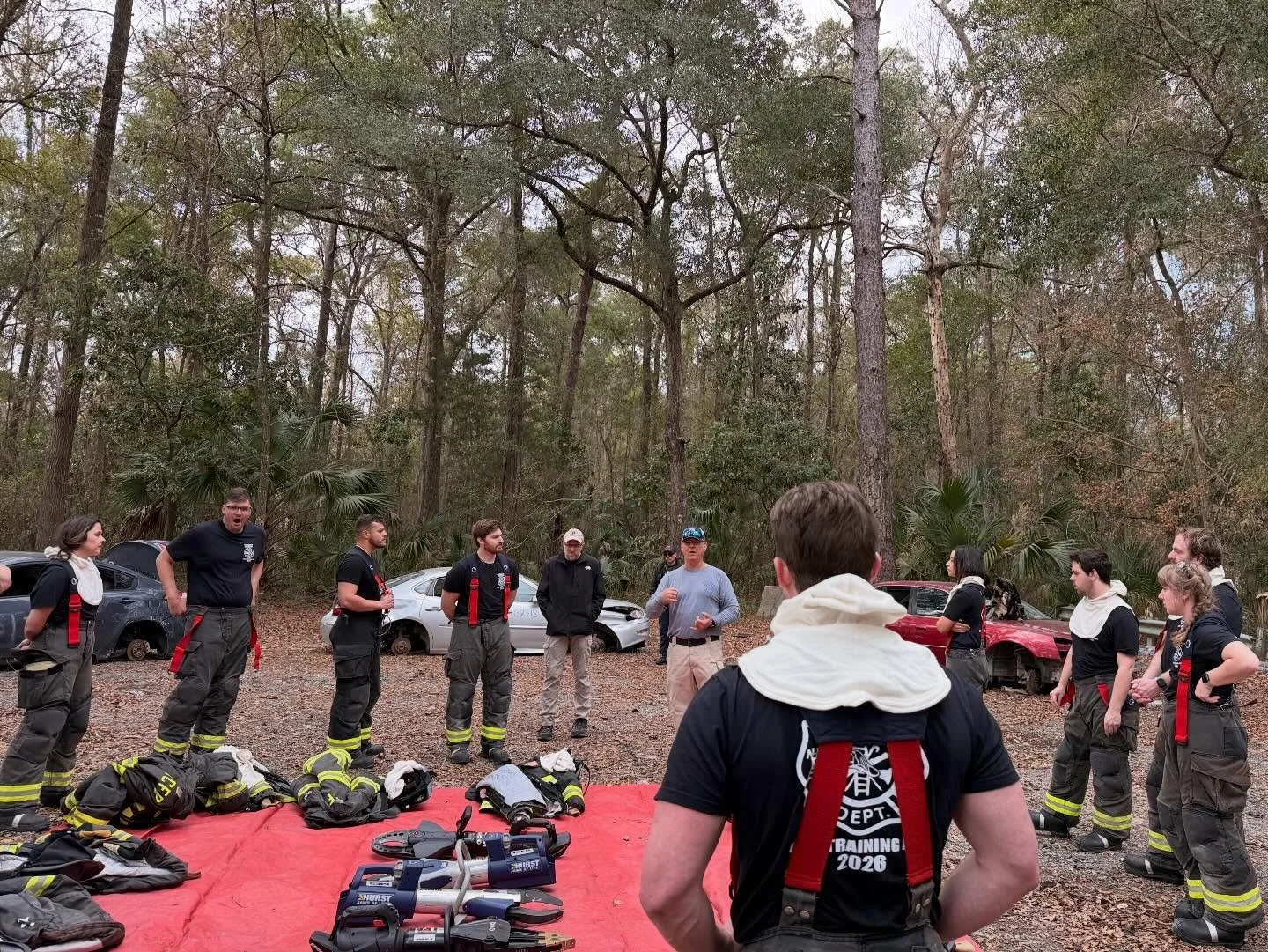 🔥Fire Day Recap 🔥&thinsp;
&thinsp;
This Wednesday we had the privilege of joining Marion County Fire Rescue for a day filled with lessons and workshops on extrication, intubating in the field, and patient simulation. We even got to take part perfor