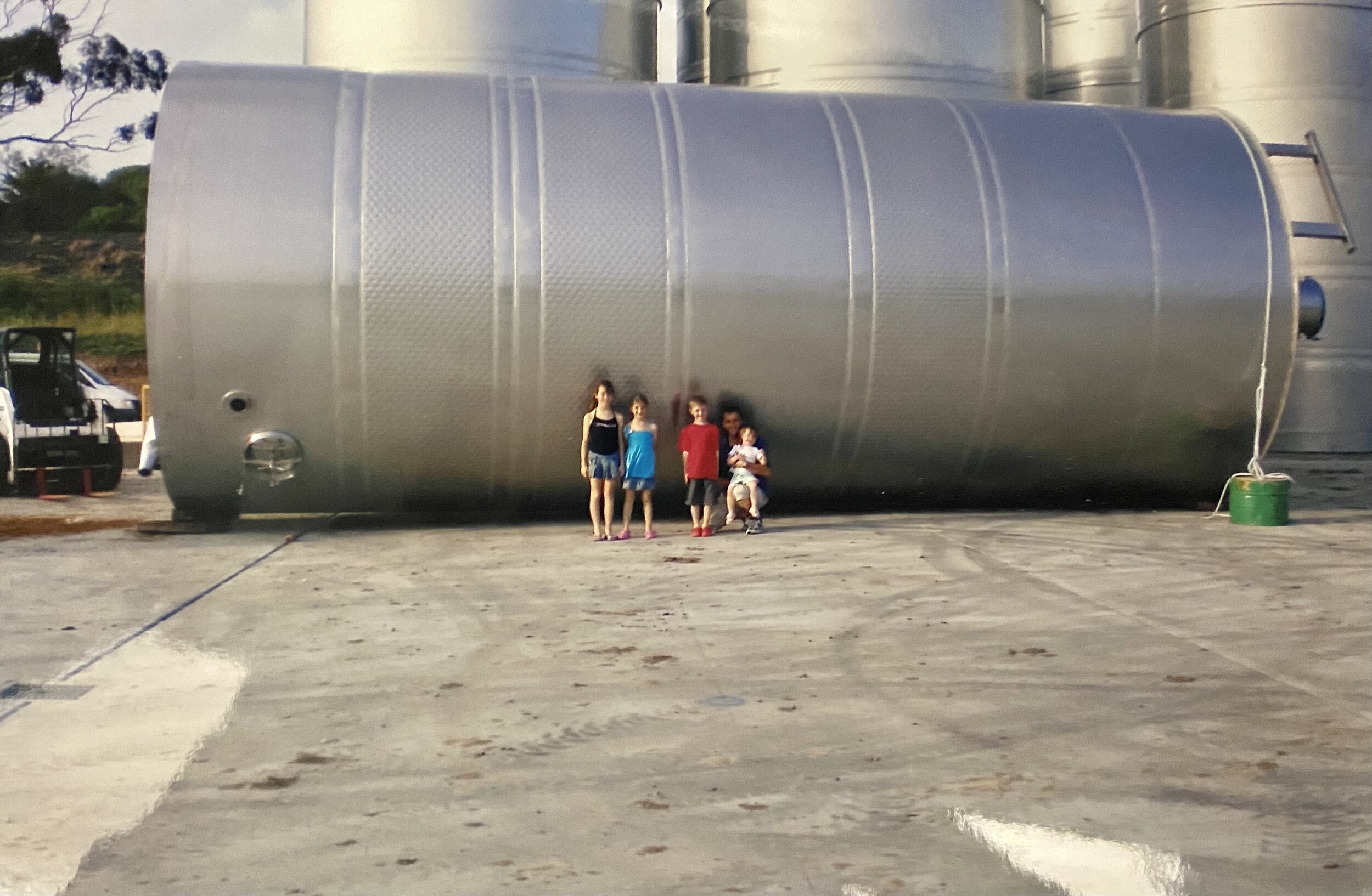 Michael and his 4 children at the tank farm development in 2008
