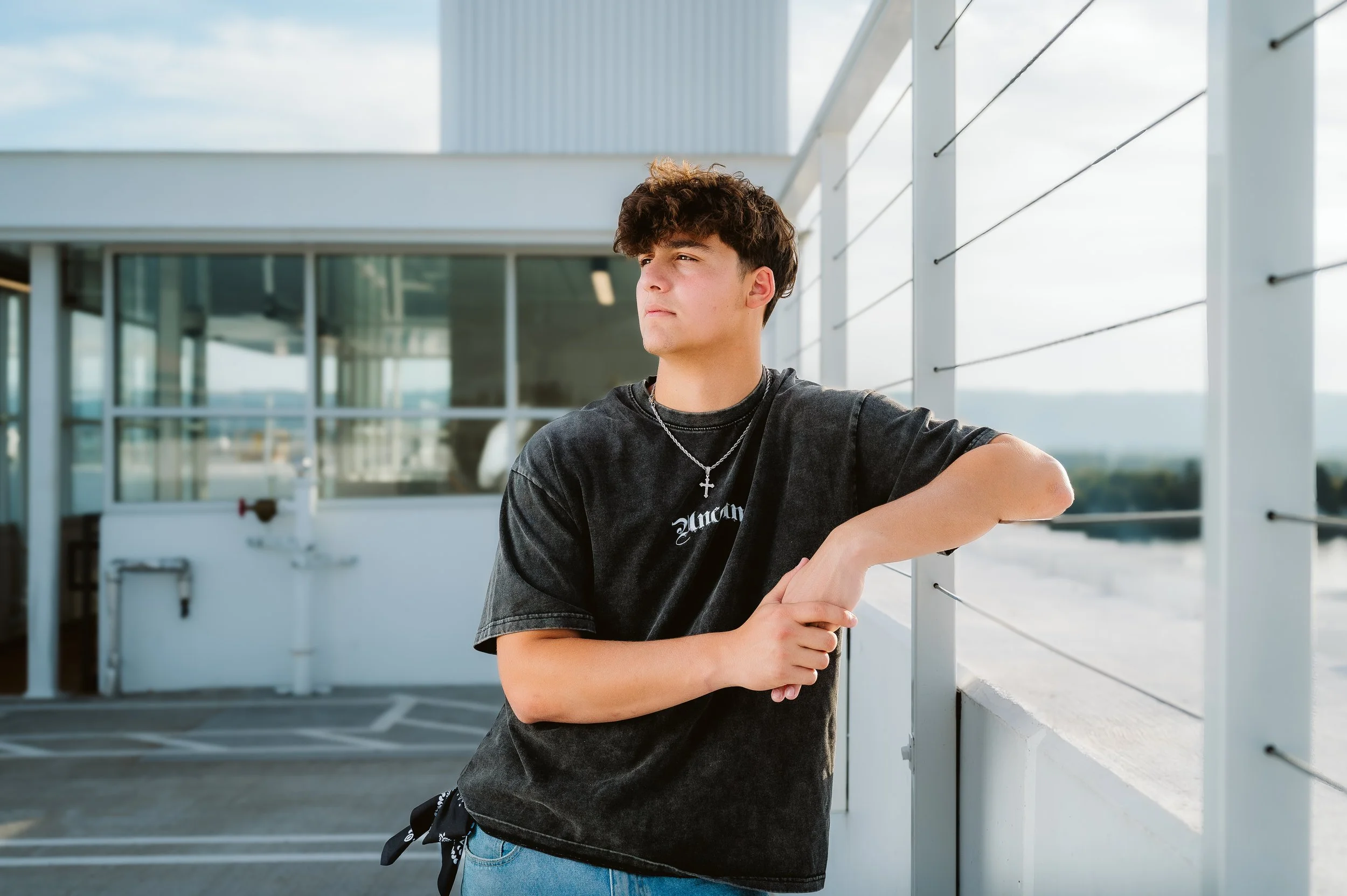 Senior photography session in Vancouver Washington featuring a candid moment and clean, modern composition.