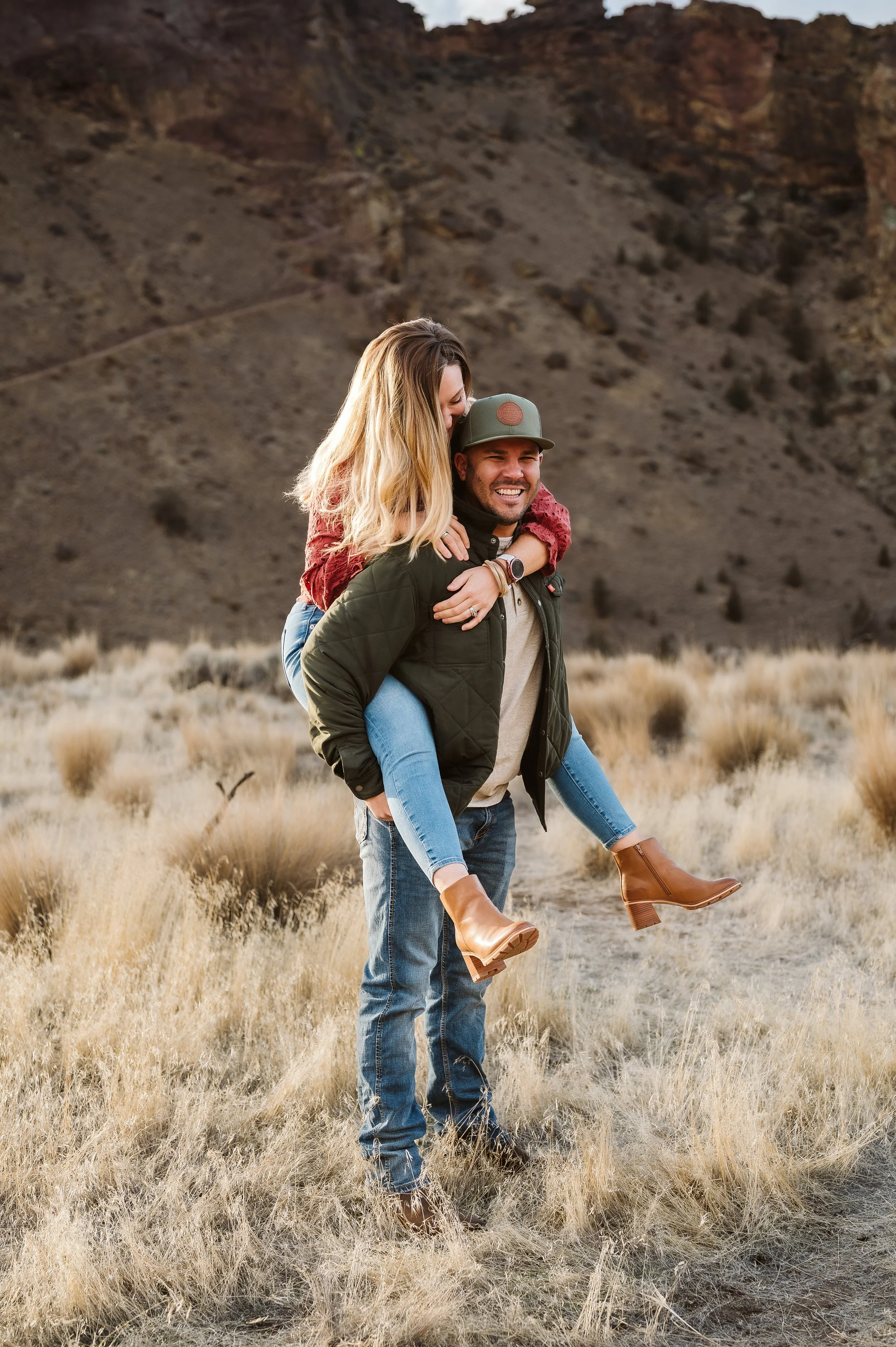 Candid outdoor family photography session captured by a Vancouver Washington photographer in a scenic landscape.
