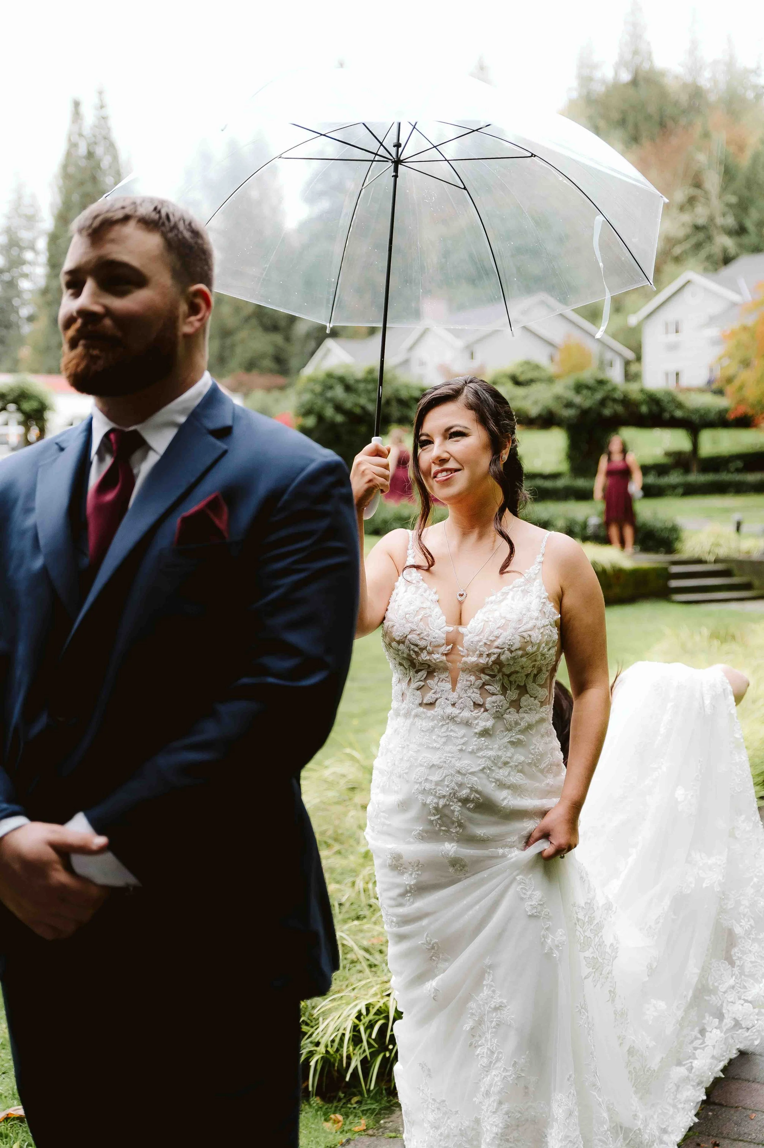 Bride and groom sharing a quiet intentional moment during an intimate Oregon wedding