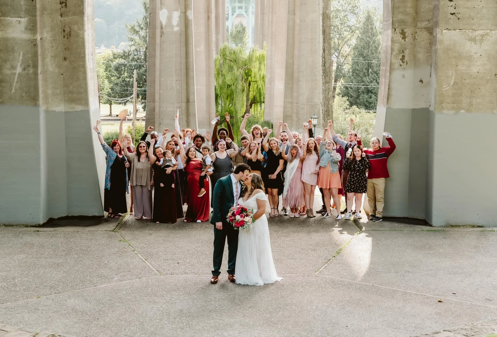 Emotional intimate wedding moment during a small wedding celebration in Oregon
