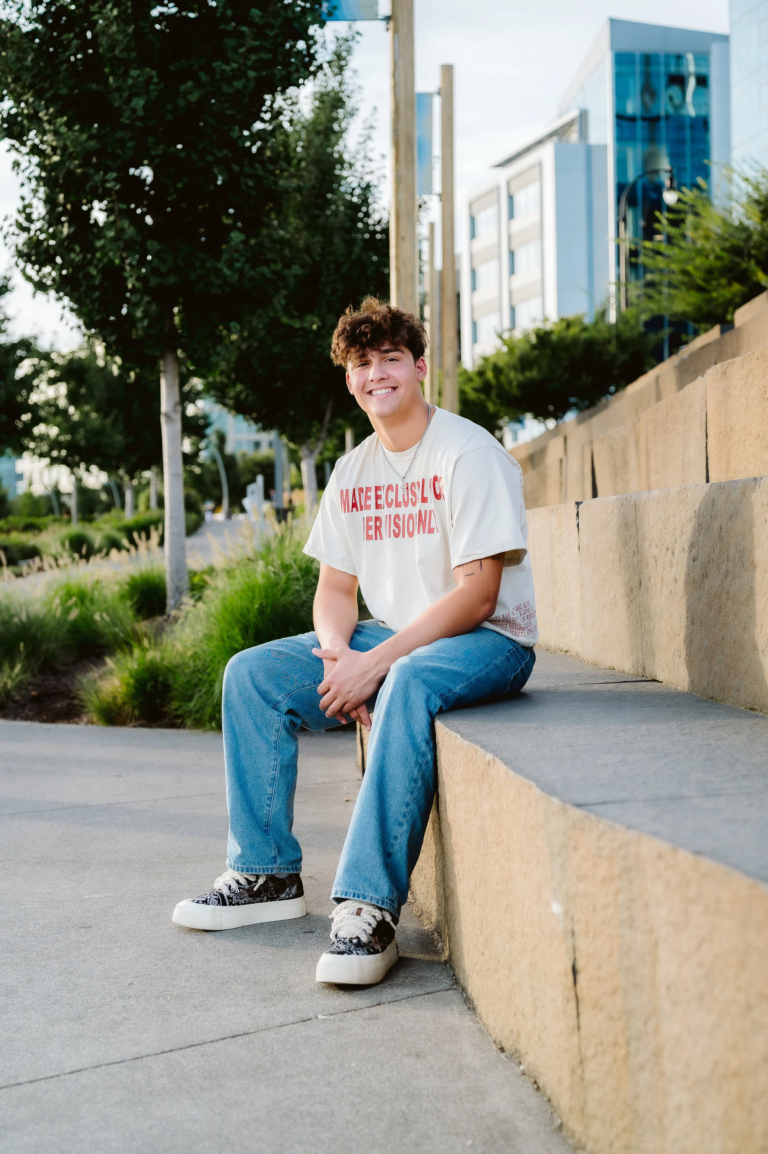 Senior portrait photography in Portland, Oregon capturing casual outdoor portraits with city textures.