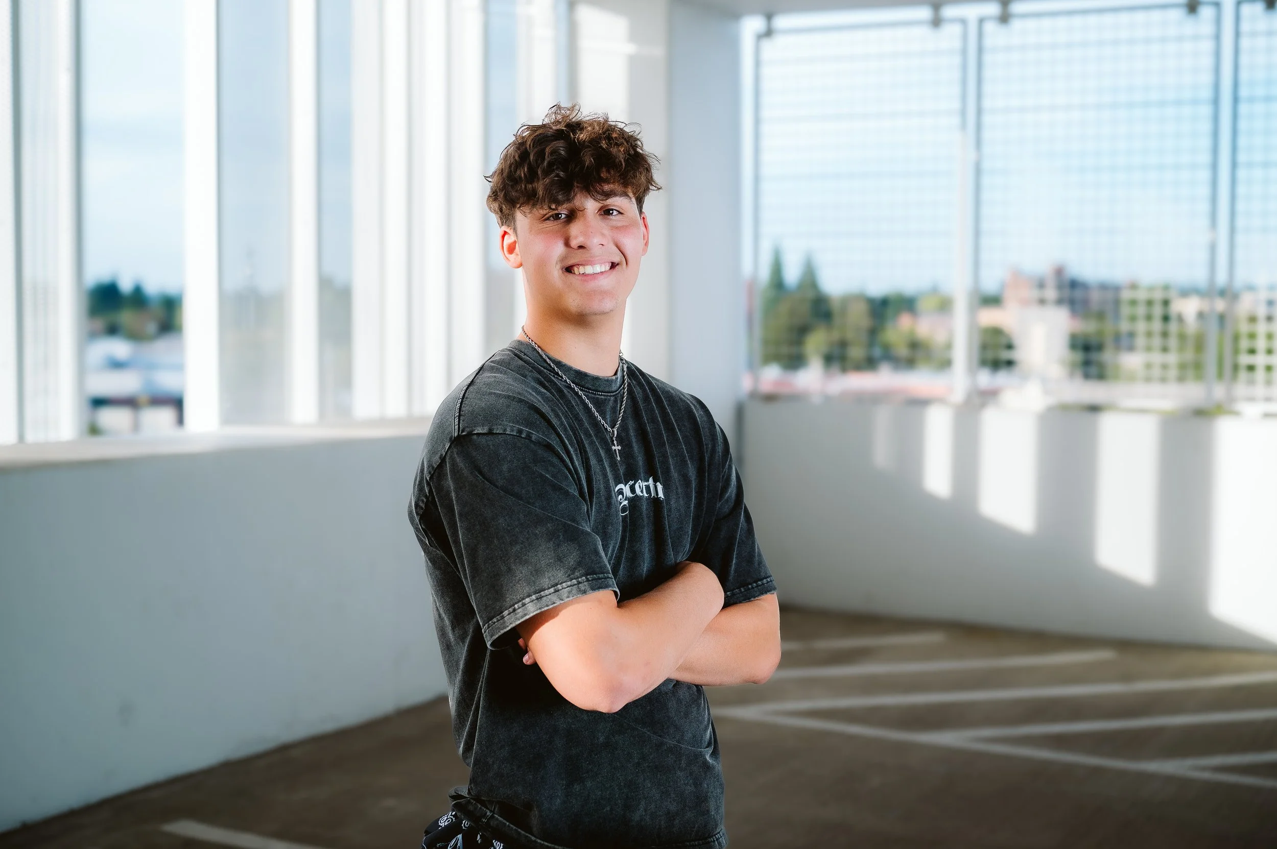 High school senior portraits in Portland, Oregon highlighting natural light and confident expression.