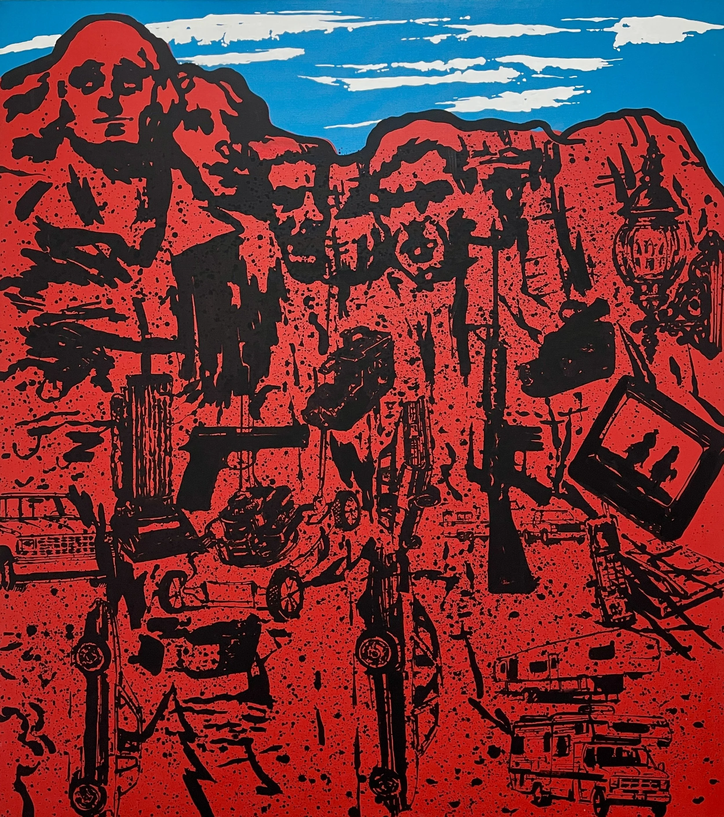 RED, WHITE AND BLUE, 1992. Acrylic on canvas. 60 x 48"
