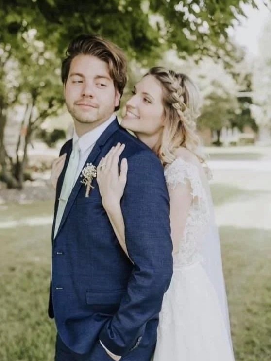 Christian and Abby on their wedding day 2018