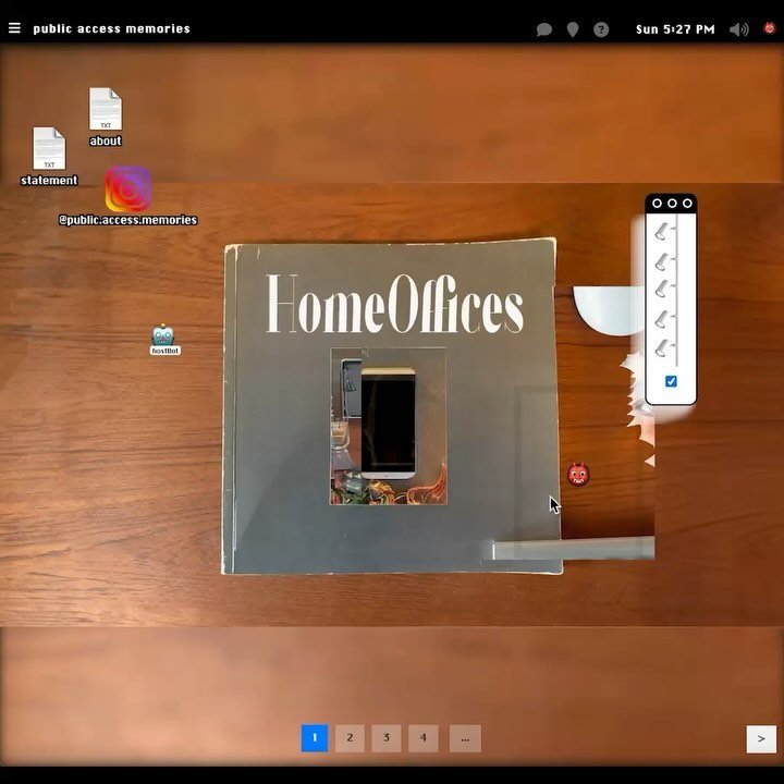 The HomeOffices exhibit is active on @public.access.memories (actual gameplay x5 speed)
This is your chance to explore your deepest home office fantasies and nightmares. It&rsquo;s better to confront it now rather than suppress it. Do your shadow wor