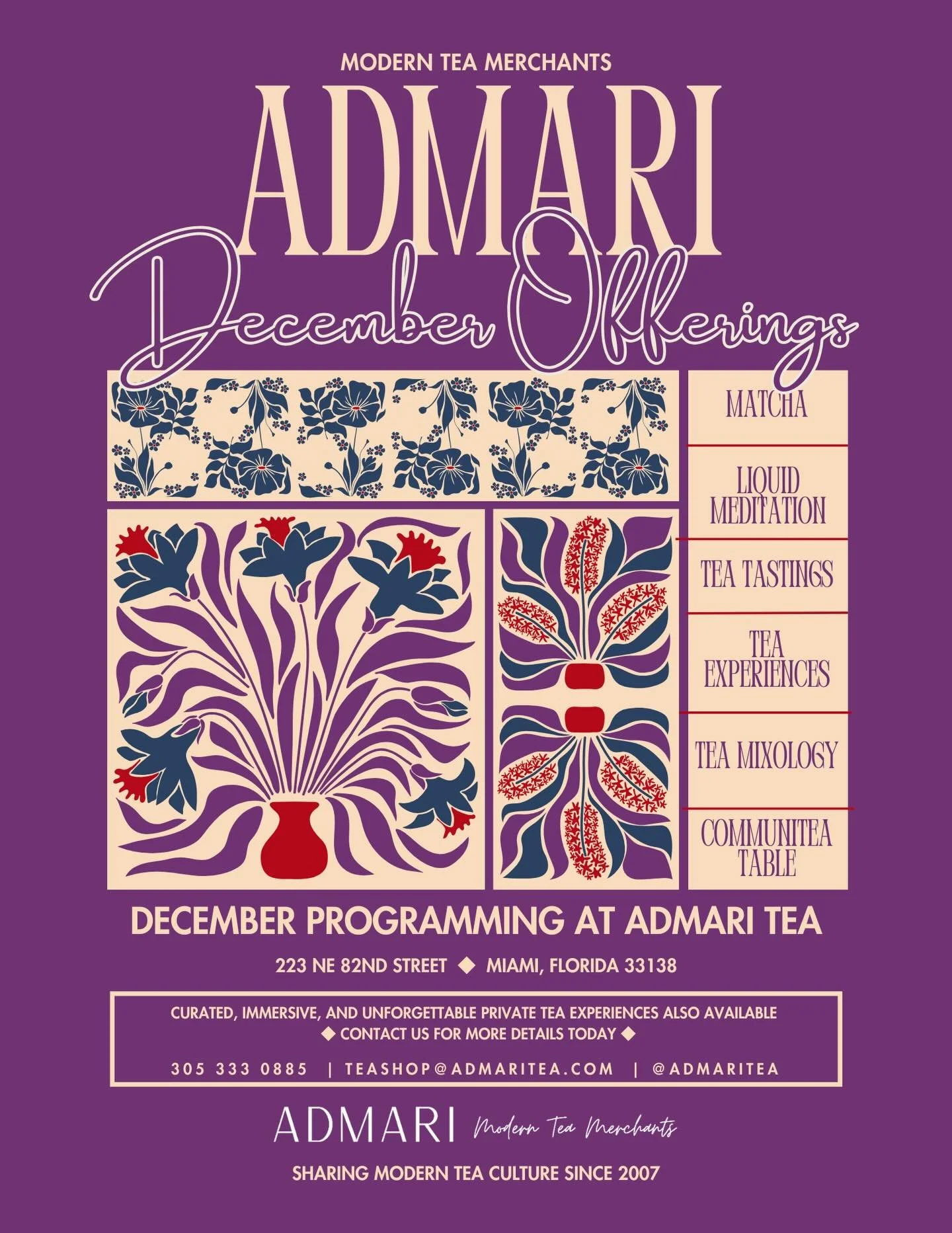 Like clockwork, December arrives in Miami with the electric pulse of Art Basel alongside the quiet need for restoration. Our city is alive, the Year of the Snake is winding down, and inside Admari, the vibe deepens. 

This month, the studio offers sa