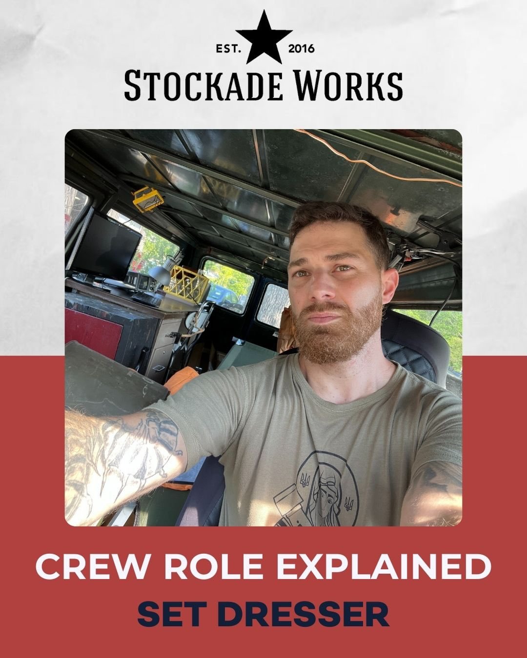 Meet Mike Scelia, Set Dresser, US Army Veteran, and Stockade Works graduate.

In 2024, Mike attended Stockade Works&rsquo; Vets on Set program, a specialized crew training designed specifically for military veterans. His passion and work ethic were a