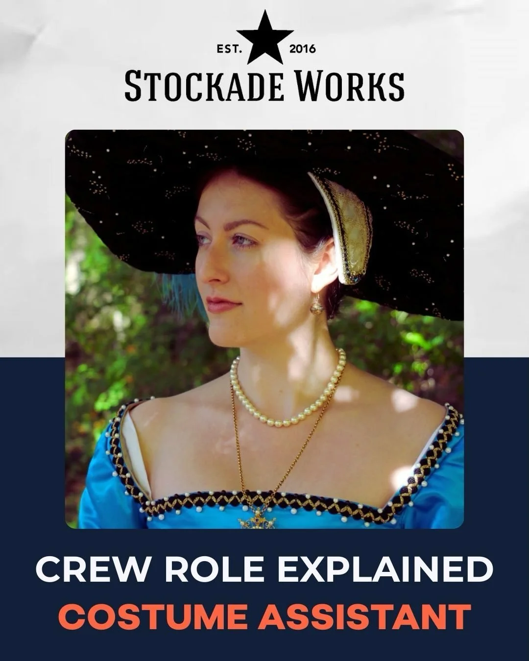 Meet Sarah Goethe-Jones, a graduate from Stockade Works Gilded Age Costume Department Training, and now a working Costume Assistant who has even hired other Stockade Works grads to work alongside her on set!

On smaller productions, Sarah works as a 