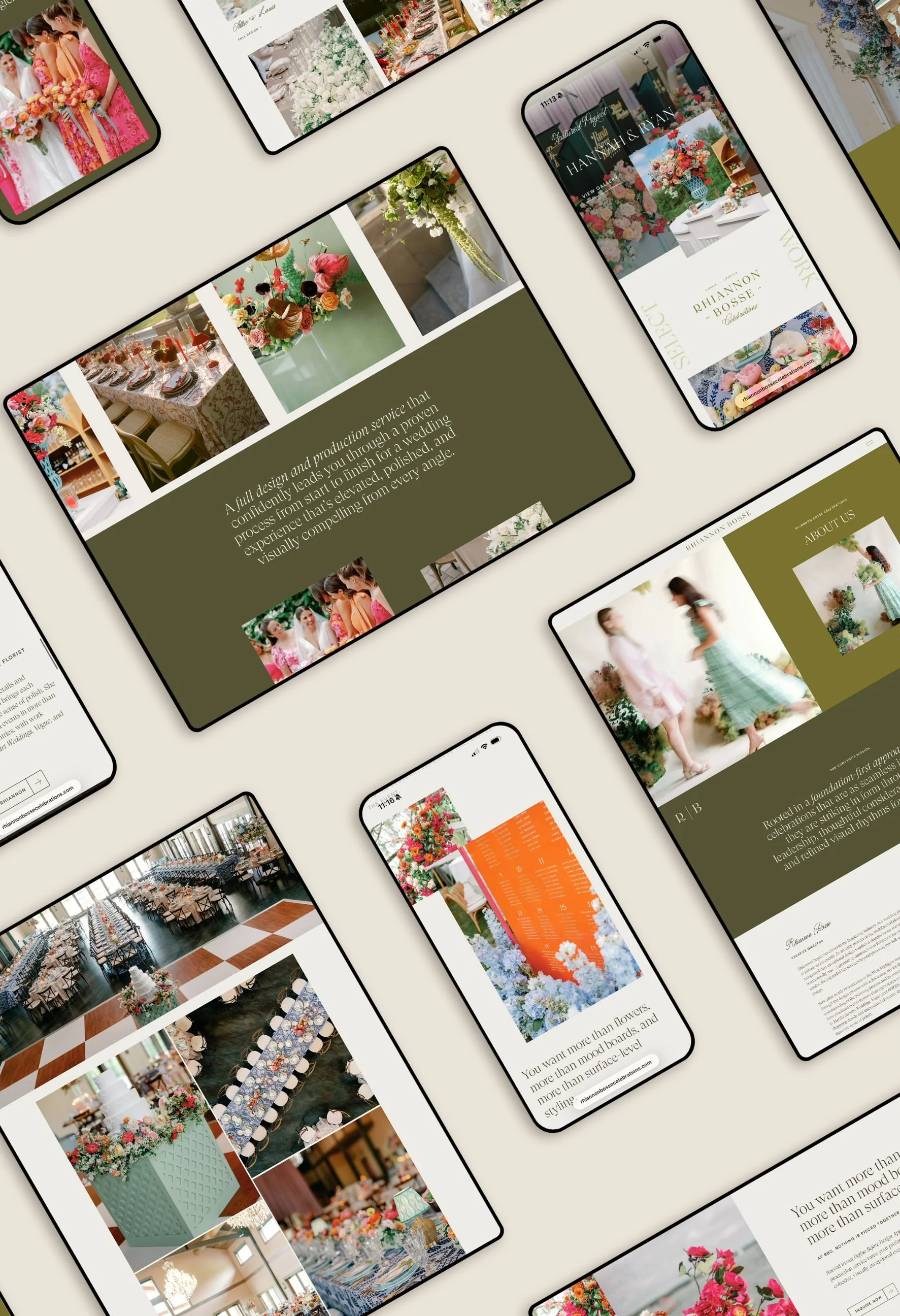 website design for florist showing mobile and desktop view of new website