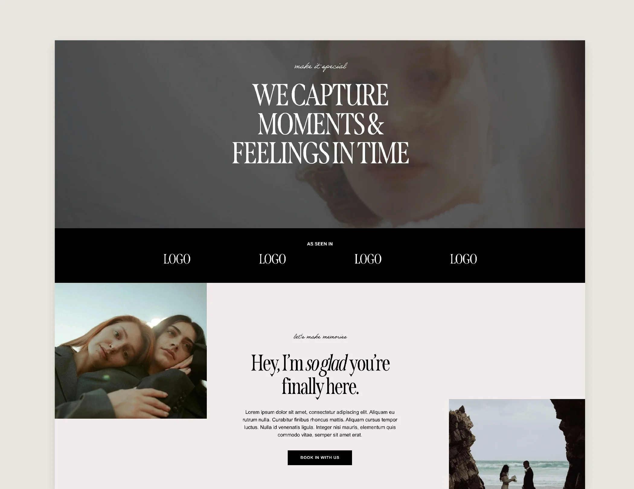 bold and inviting website layout design