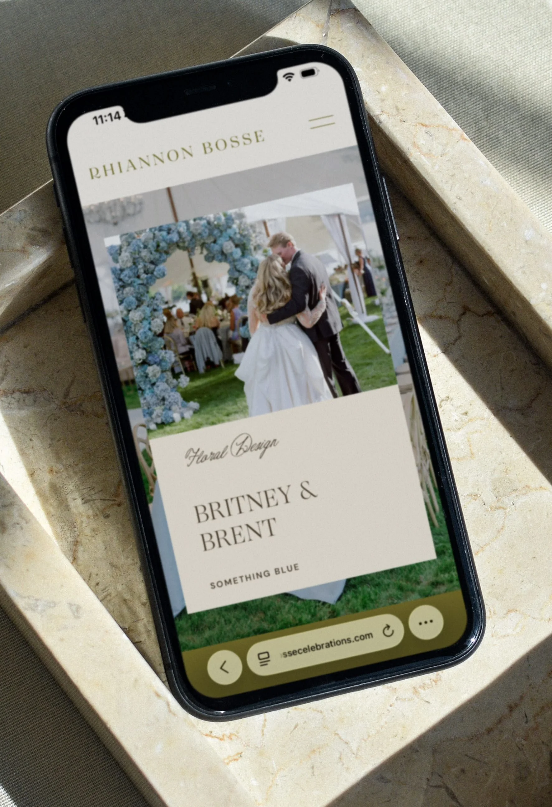 Elevated Website Design for High End Florist on mobile phone