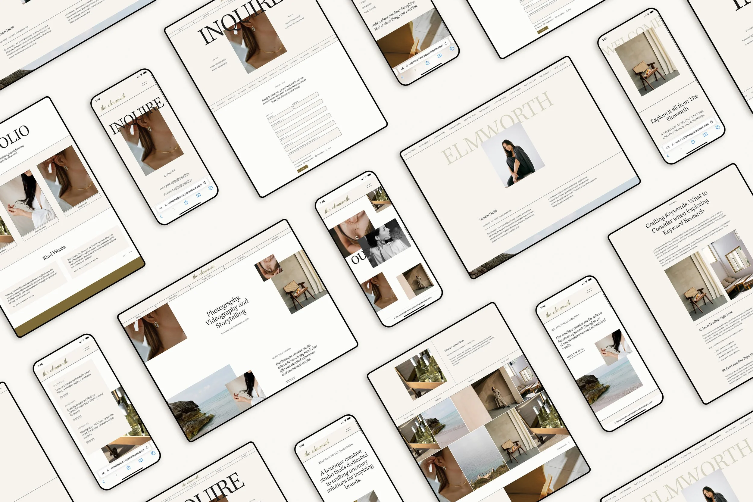 Editorial squarespace website design for photographers videographers wedding planners and creatives - made by nf.jpg